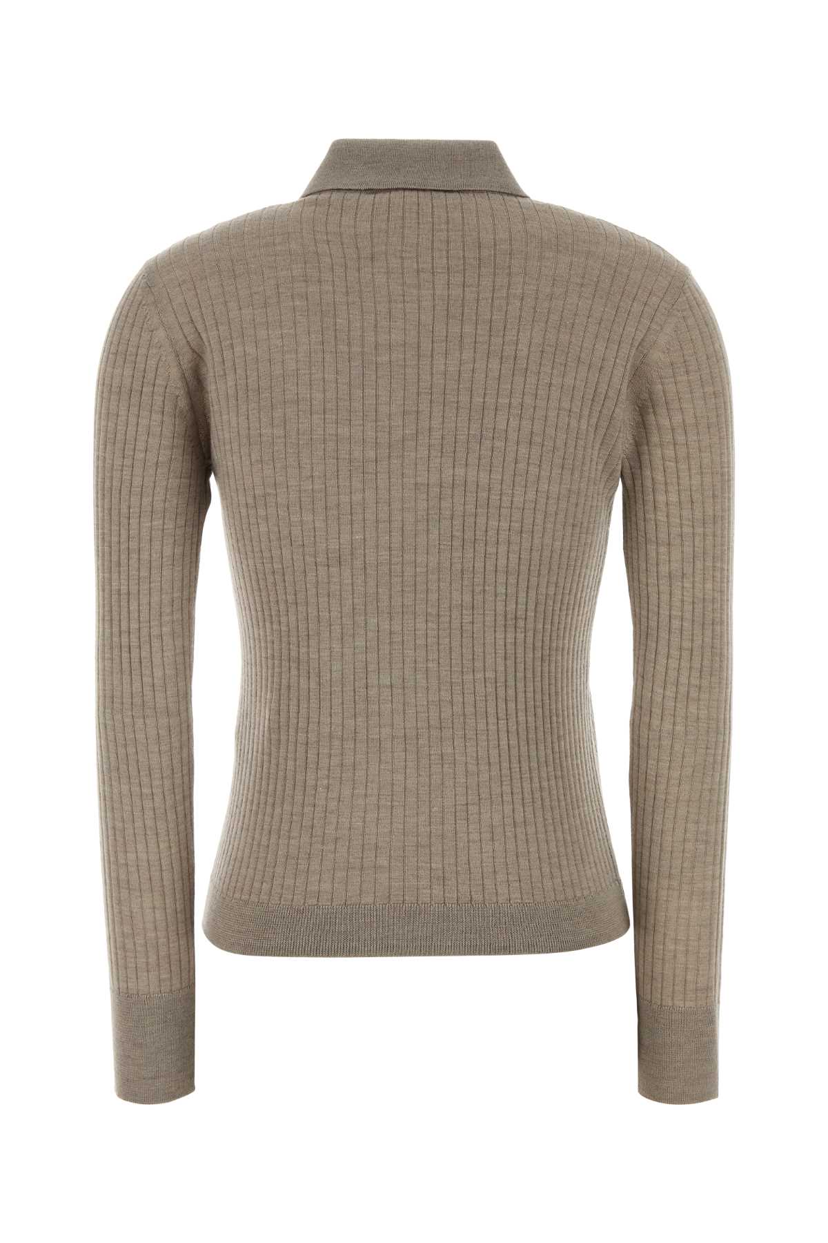 Max Mara Women Dove Grey Cashmere Blend Gitano Polo Shirt MAX MARA