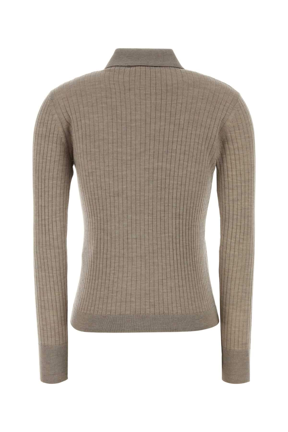 Max Mara Women Dove Grey Cashmere Blend Gitano Polo Shirt MAX MARA