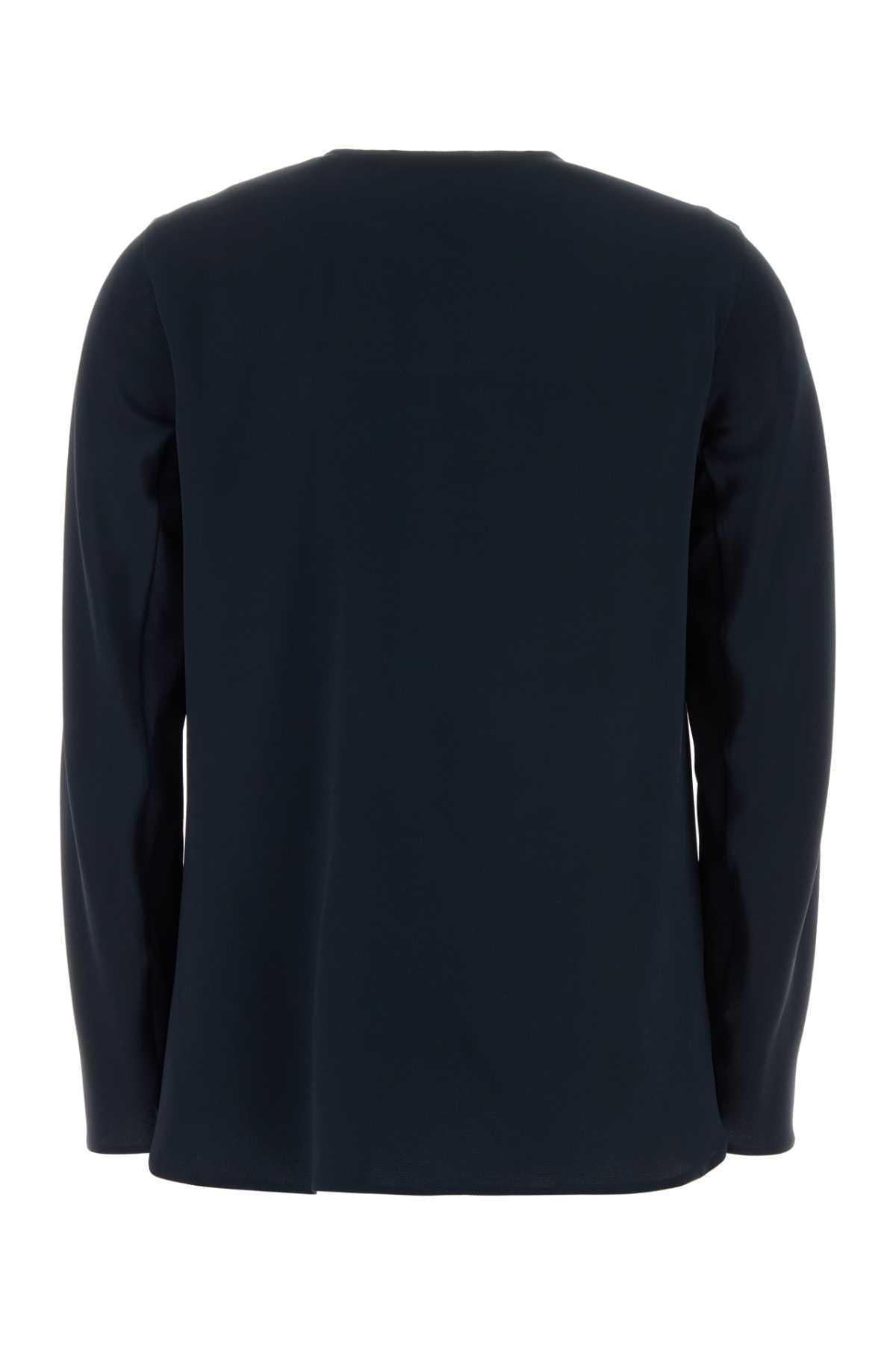 Max Mara Women Midnight Blue Stretch Silk Mitico Blouse MAX MARA