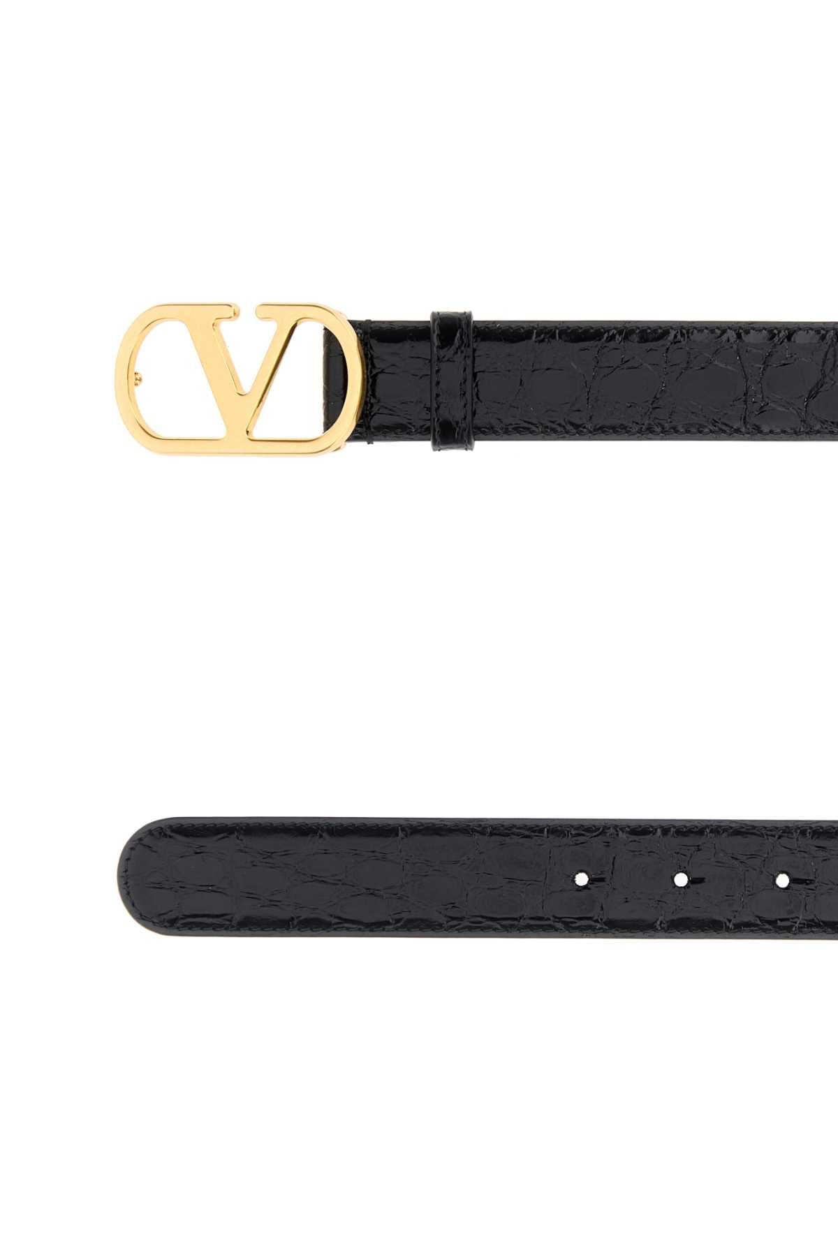 Valentino Garavani Men Black Leather Belt VALENTINO GARAVANI