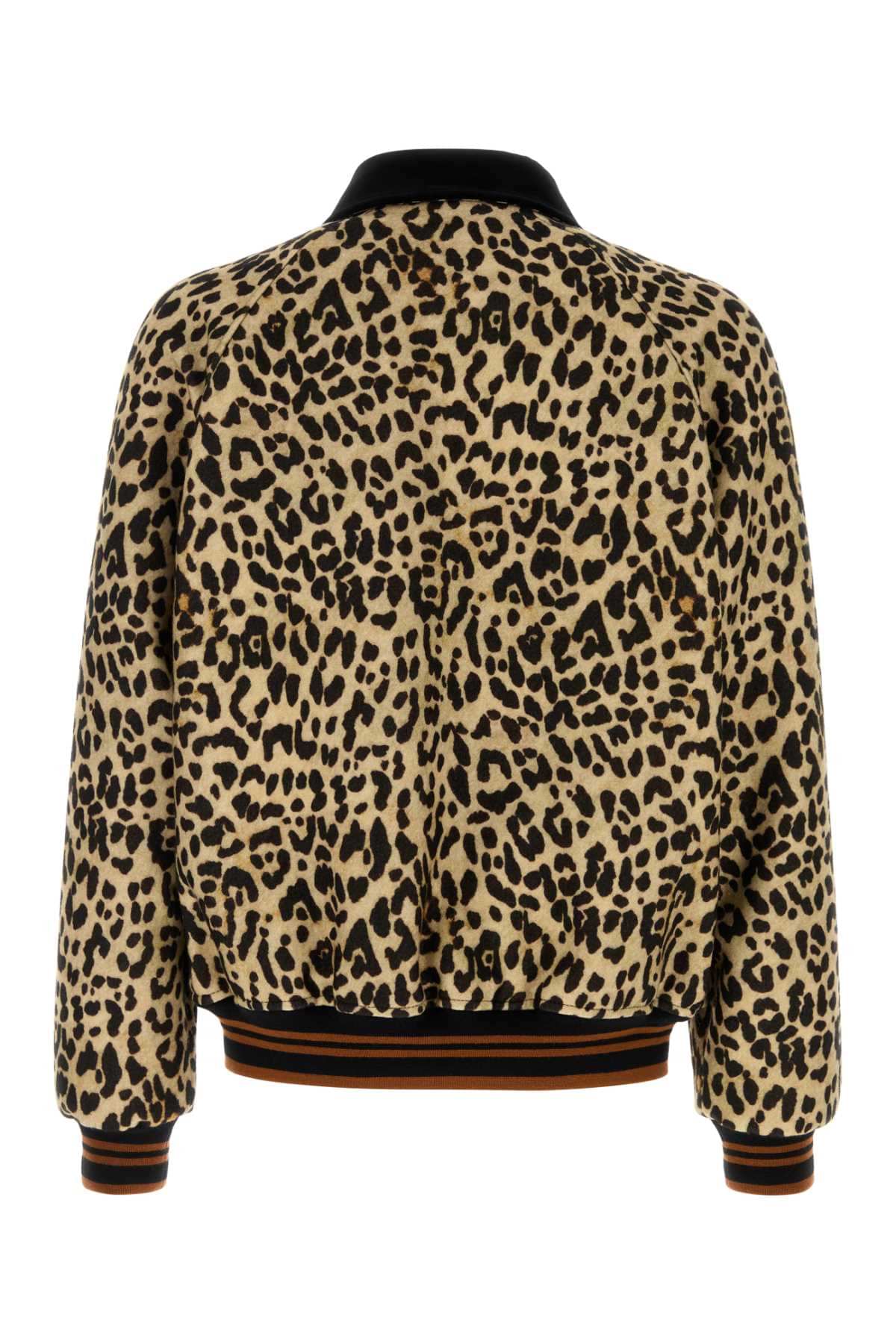 Valentino Garavani Men Printed Wool Bomber Jacket