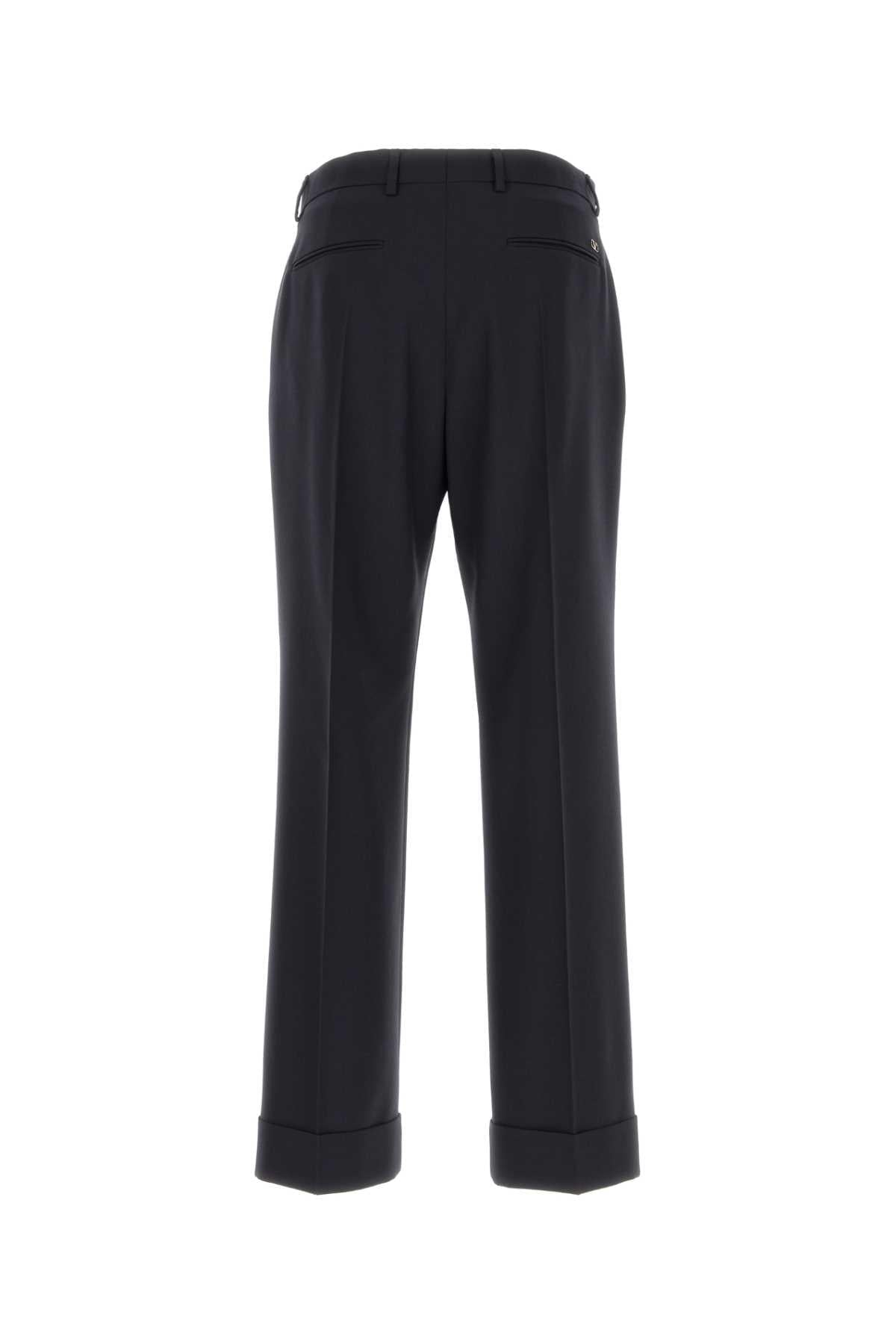 Valentino Garavani Men Navy Blue Wool Pant