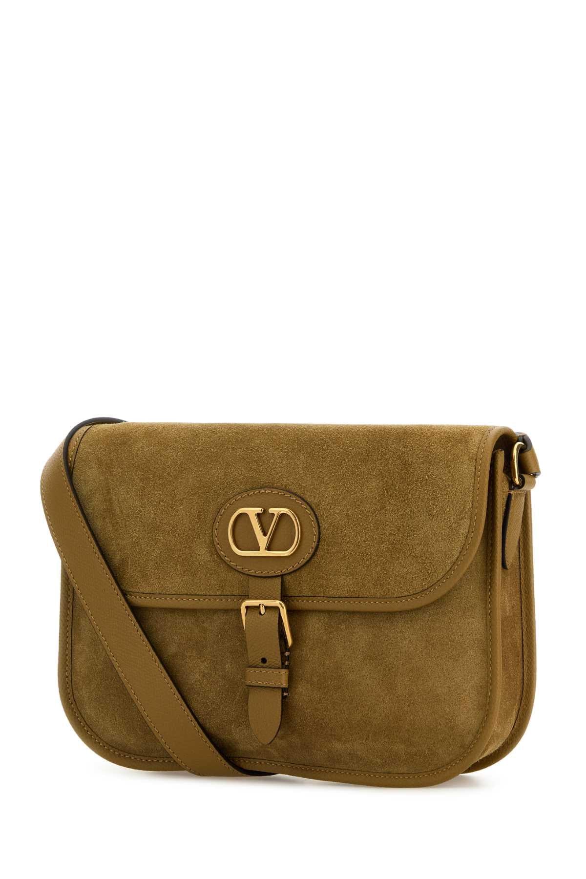 Valentino Garavani Men Beige Suede Antibes Crossbody Bag