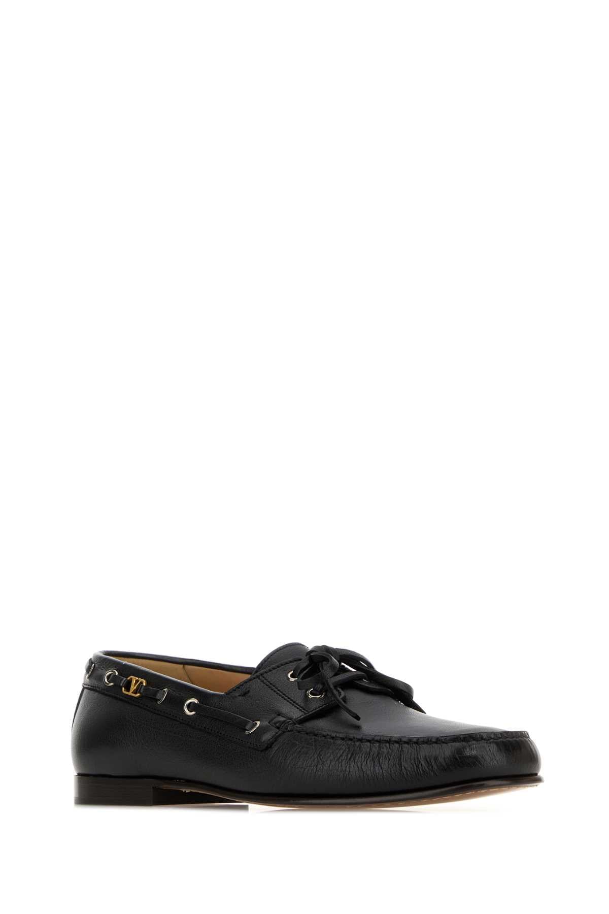 Valentino Garavani Men Black Leather Loafers VALENTINO GARAVANI