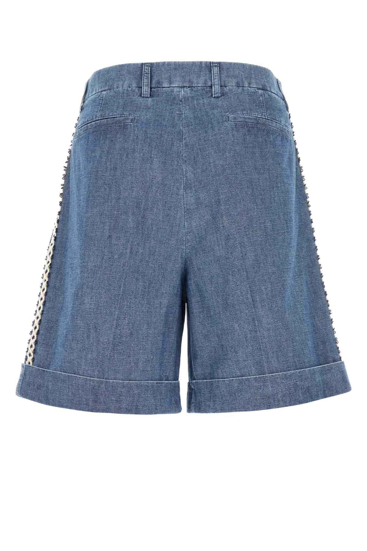 Valentino Garavani Men Denim Bermuda Shorts VALENTINO GARAVANI