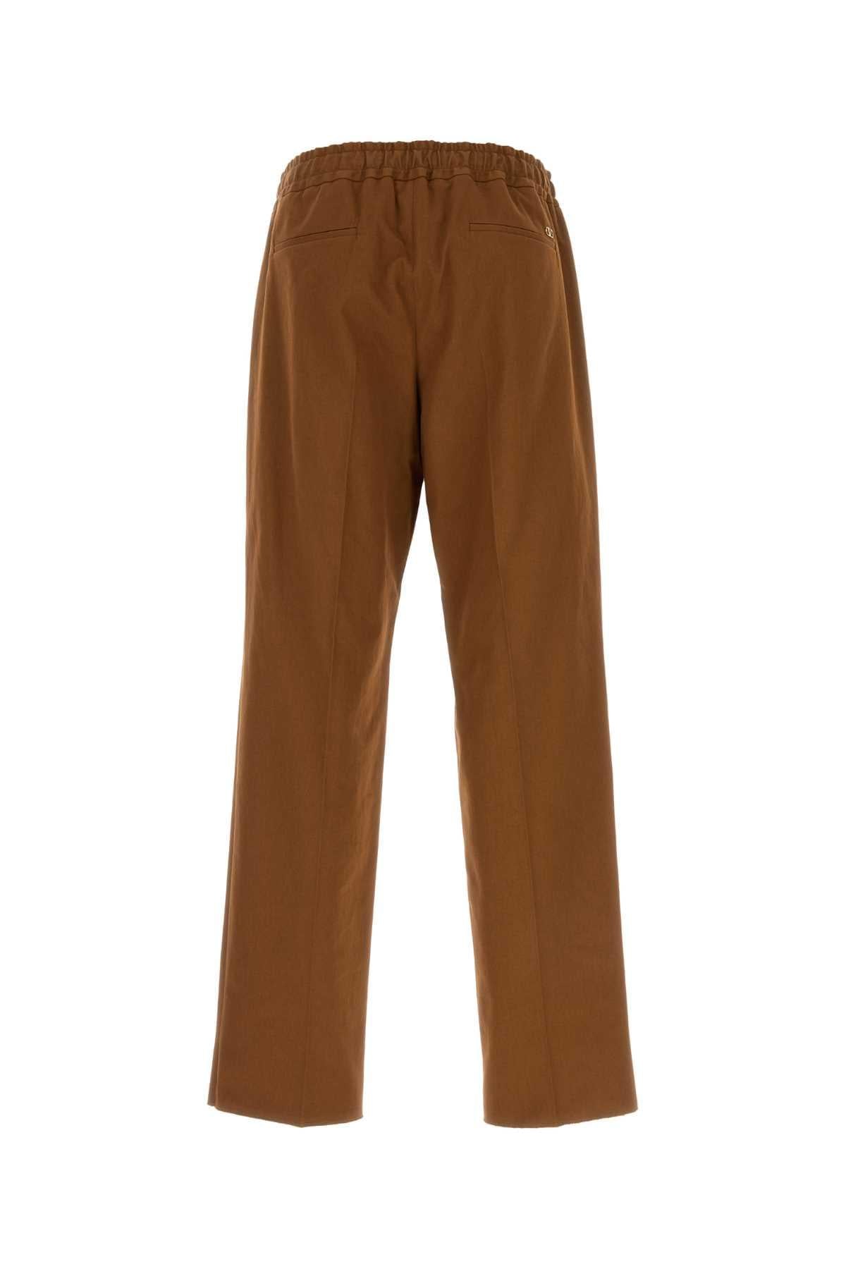 Valentino Garavani Men Brown Cotton Pant VALENTINO GARAVANI