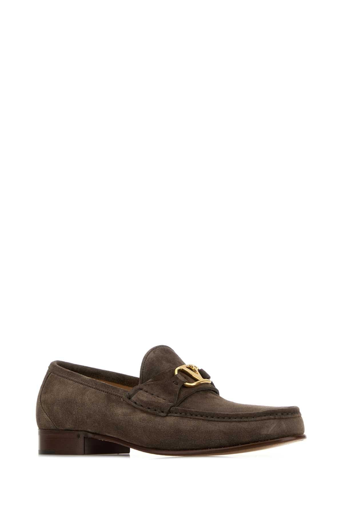Valentino Garavani Men Mud Suede Loafers VALENTINO GARAVANI