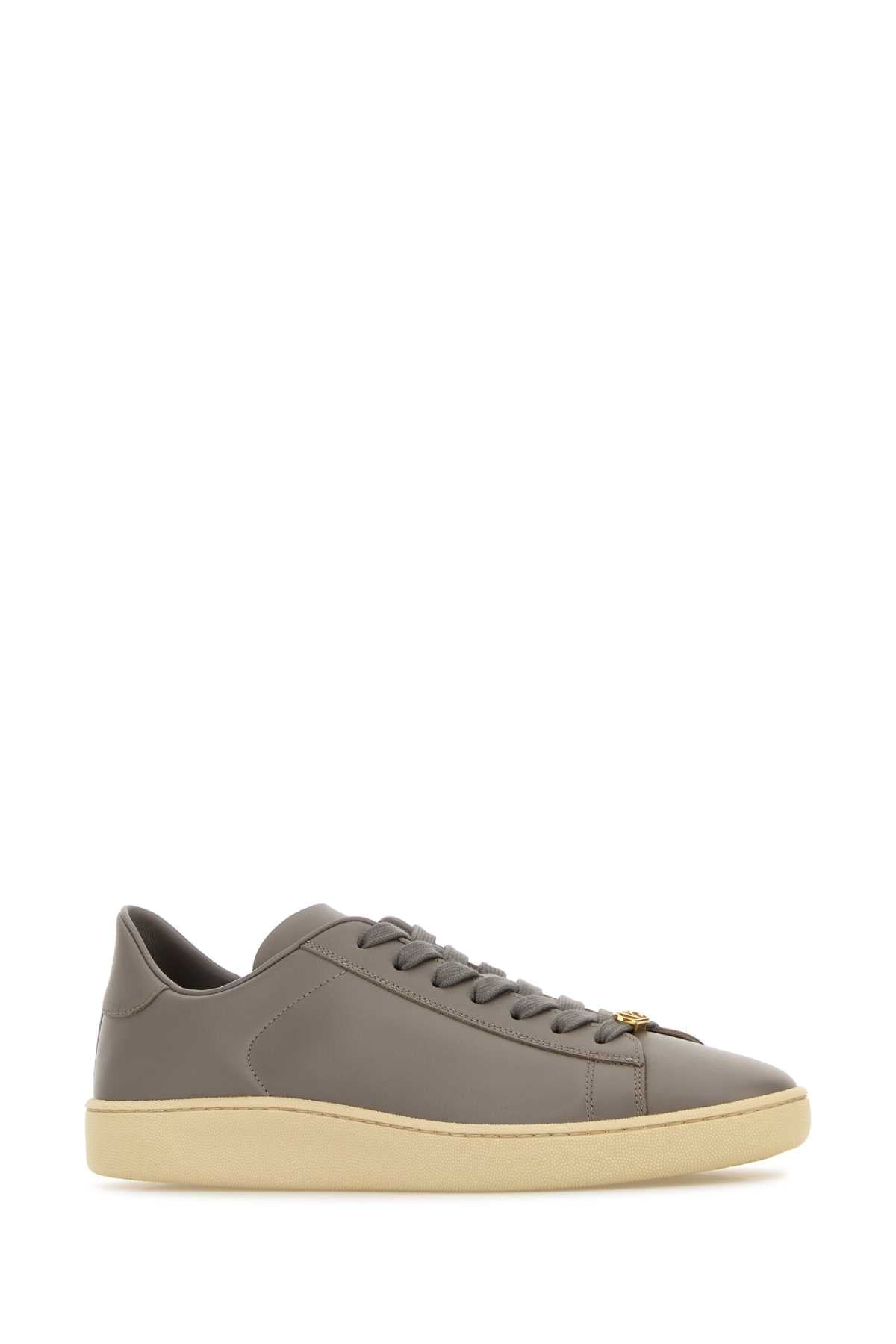 Valentino Garavani Men Dove Grey Leather Royco Sneakers VALENTINO GARAVANI