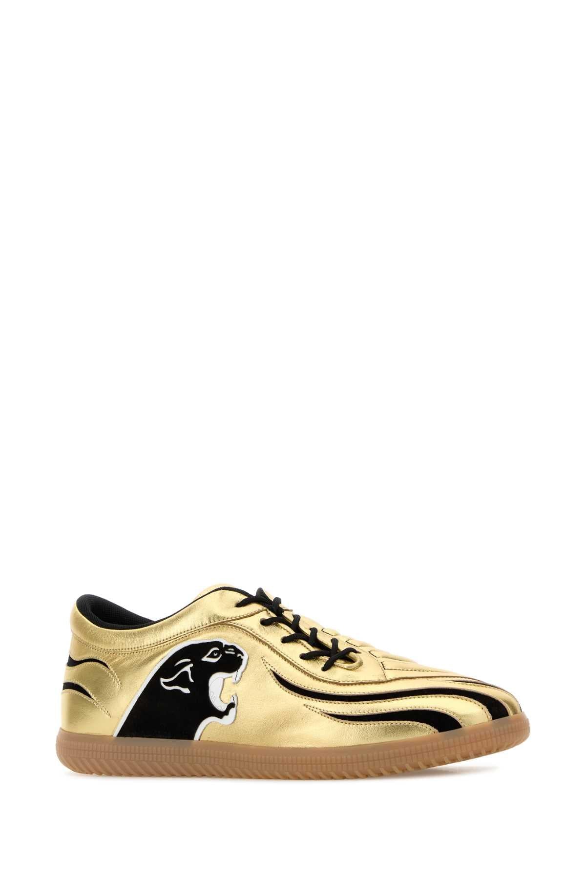 Valentino Garavani Men Gold Leather Sneakers VALENTINO GARAVANI