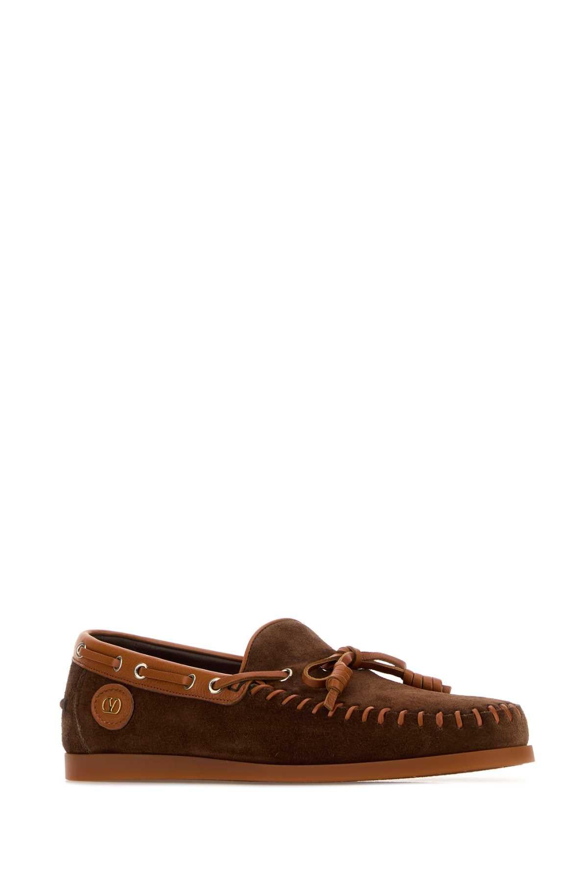 Valentino Garavani Men Brown Suede Loafers VALENTINO GARAVANI