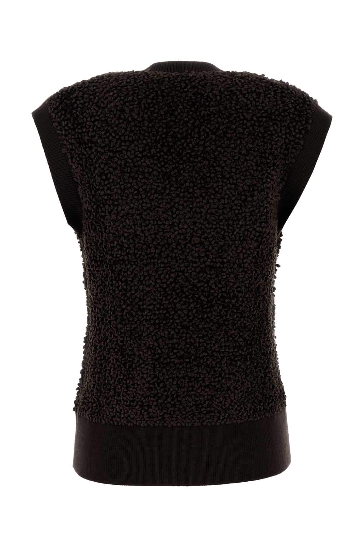 Salvatore Ferragamo Women Dark Brown Boucle Vest FERRAGAMO