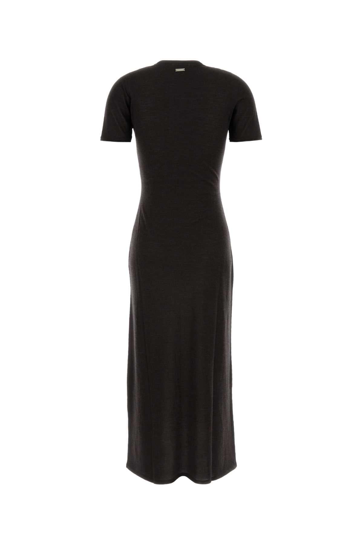 Salvatore Ferragamo Women Dark Brown Cashmere Blend Dress FERRAGAMO