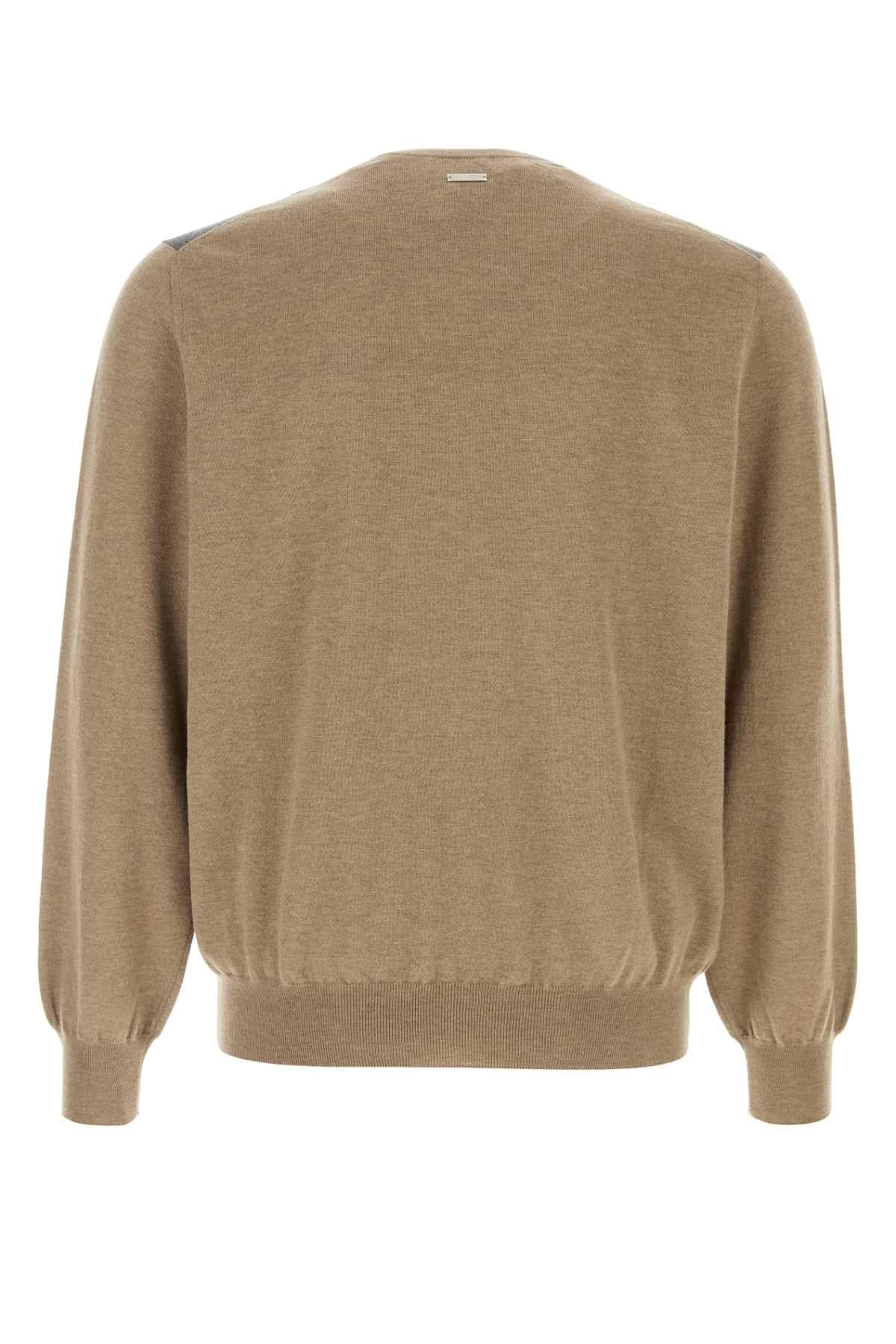 Salvatore Ferragamo Men Cappuccino Wool Sweater FERRAGAMO