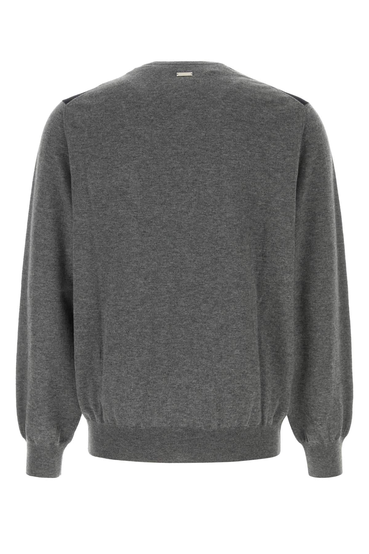 Salvatore Ferragamo Men Dark Grey Wool Sweater FERRAGAMO