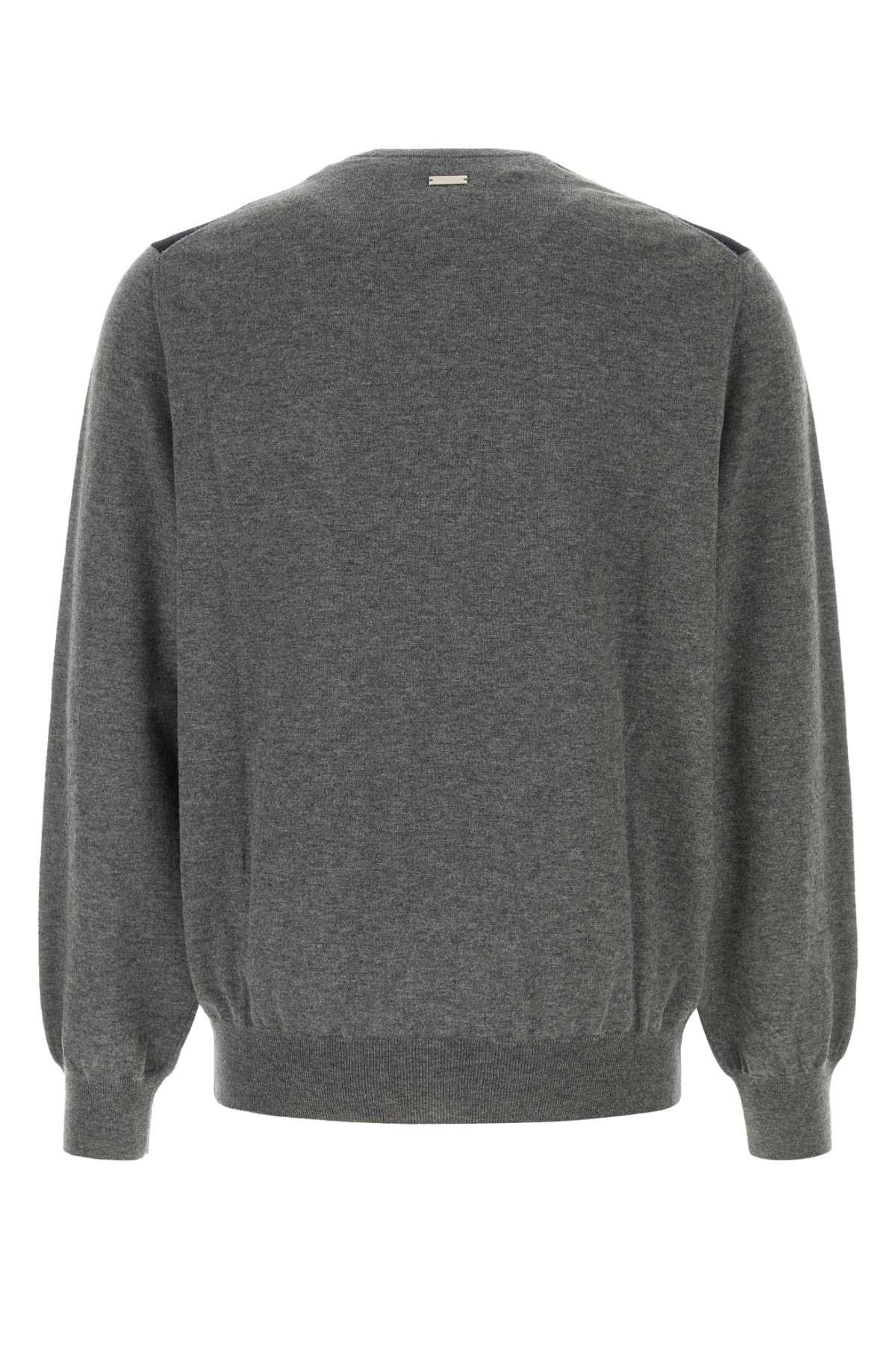 Salvatore Ferragamo Men Dark Grey Wool Sweater FERRAGAMO