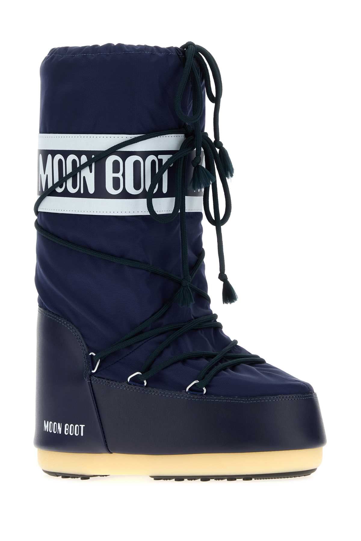 Moon Boot Unisex Navy Blue Nylon And Synthetic Leather Icon Boots MOON BOOT