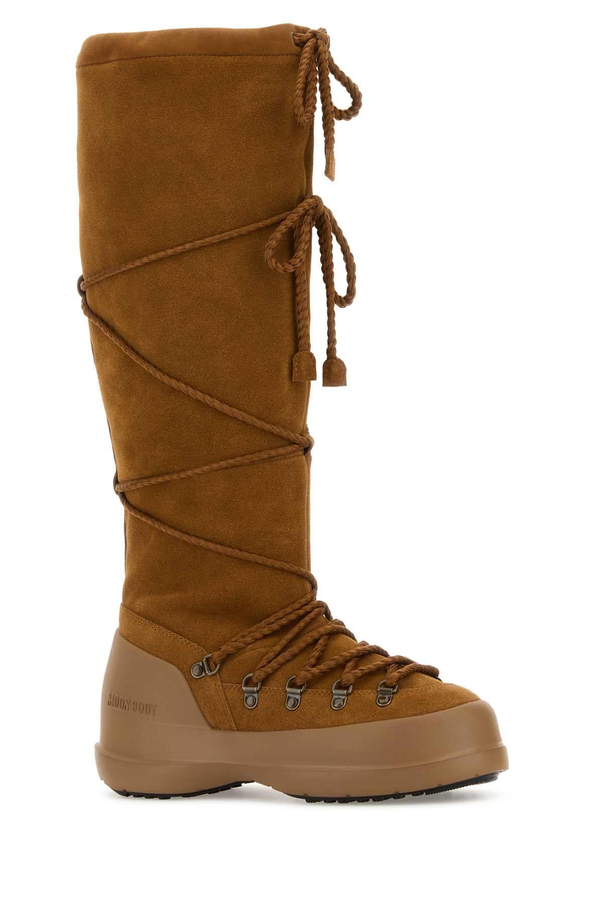 Moon Boot Women Camel Suede Luna Boots MOON BOOT