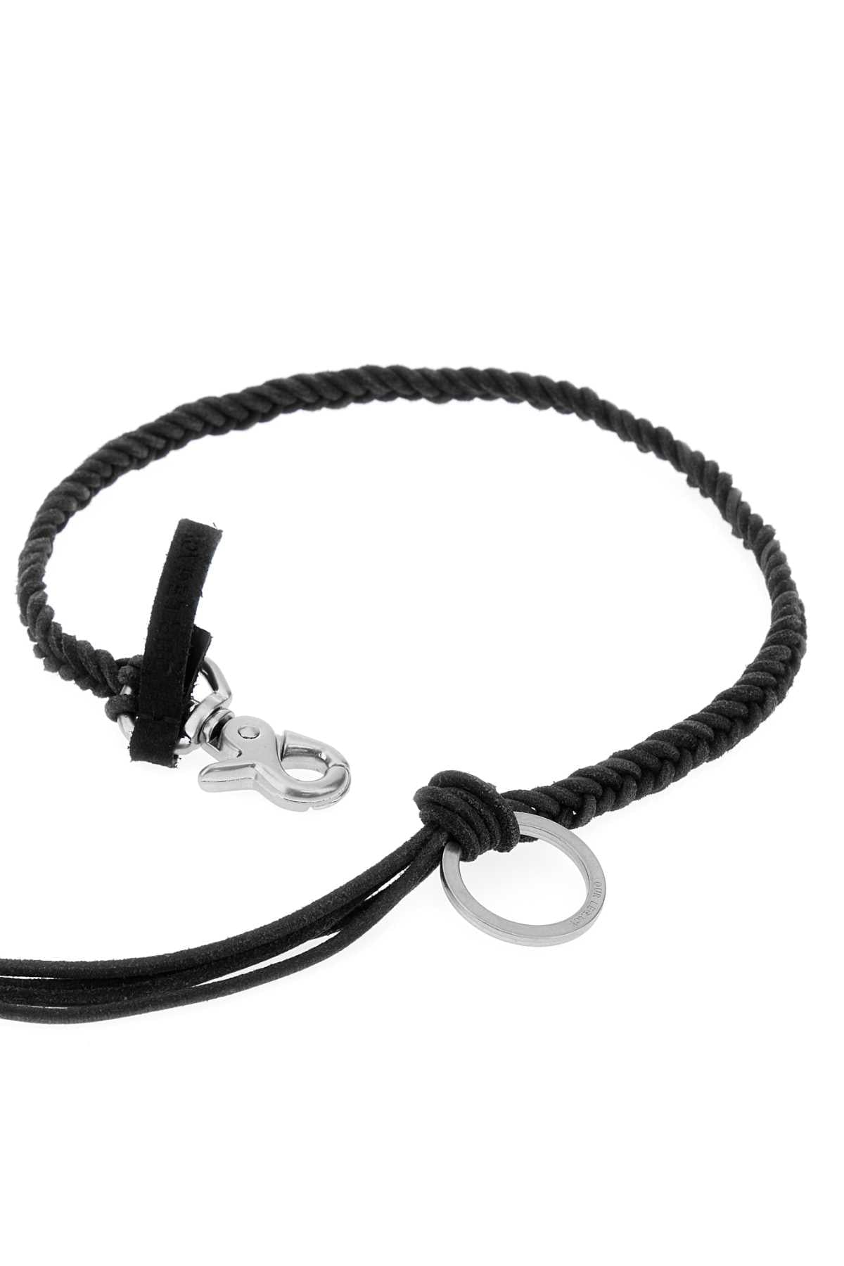 Our Legacy Men Black Leather Ladon Necklace OUR LEGACY