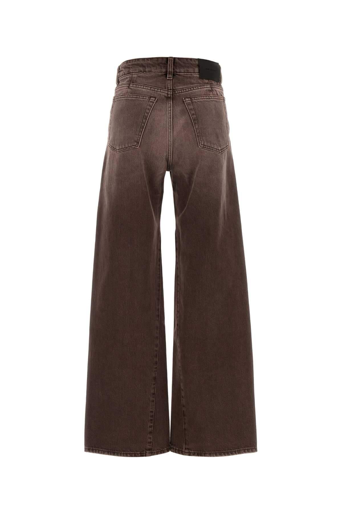 Our Legacy Women Brown Denim Wide-Leg Jeans OUR LEGACY