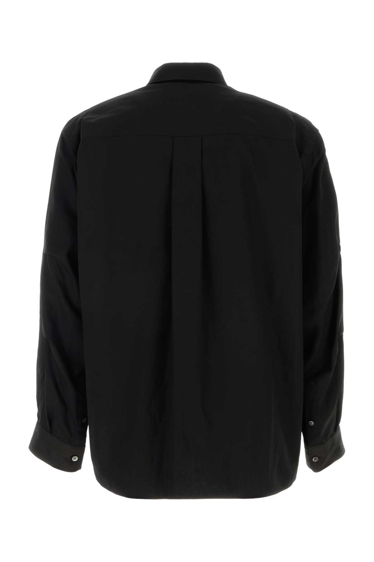 Sacai Men Black Poplin And Oxford Shirt SACAI