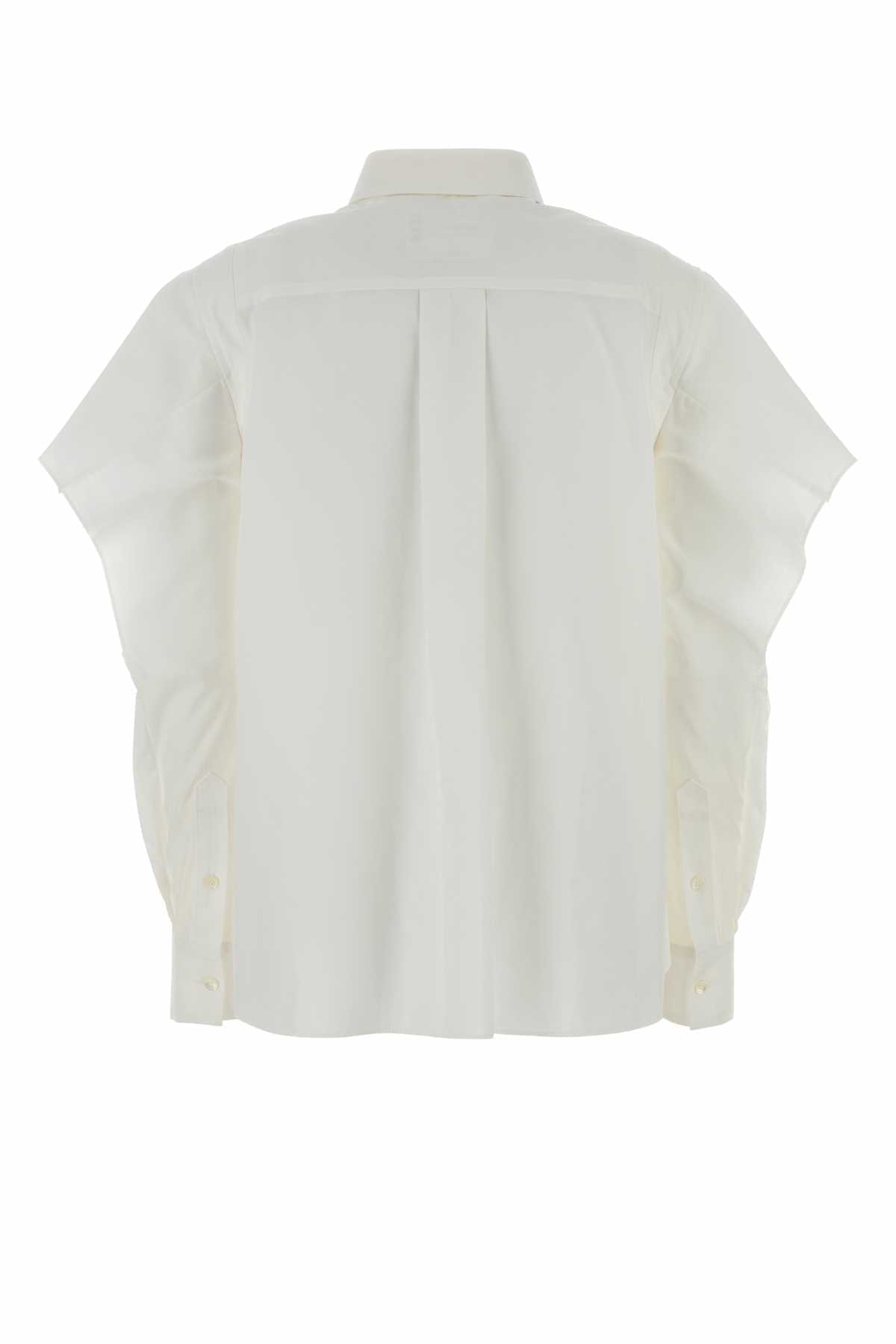 Sacai Women White Poplin Shirt SACAI