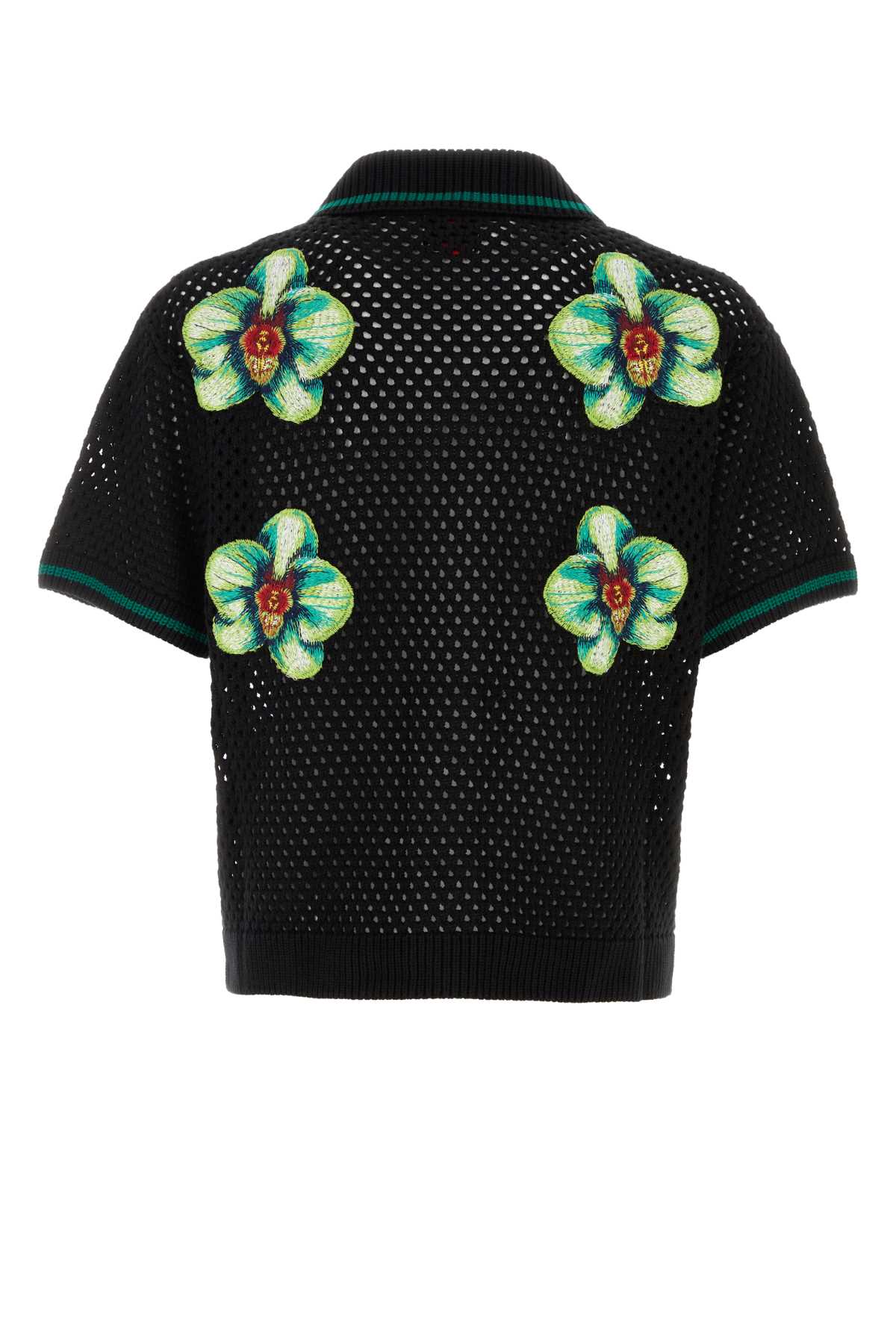 Casablanca Men Black Crochet Shirt CASABLANCA