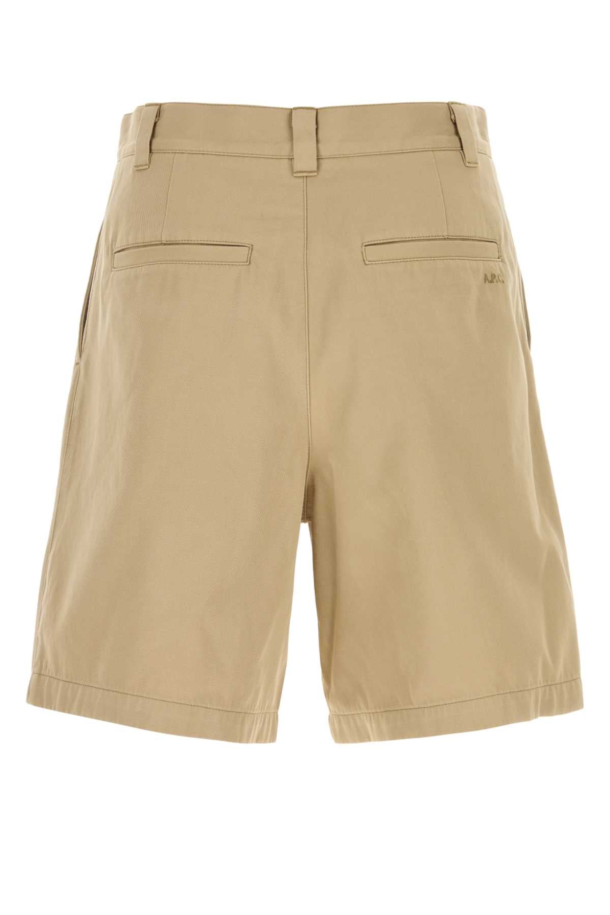 A.P.C. Men Beige Cotton Bermuda Shorts A.P.C.