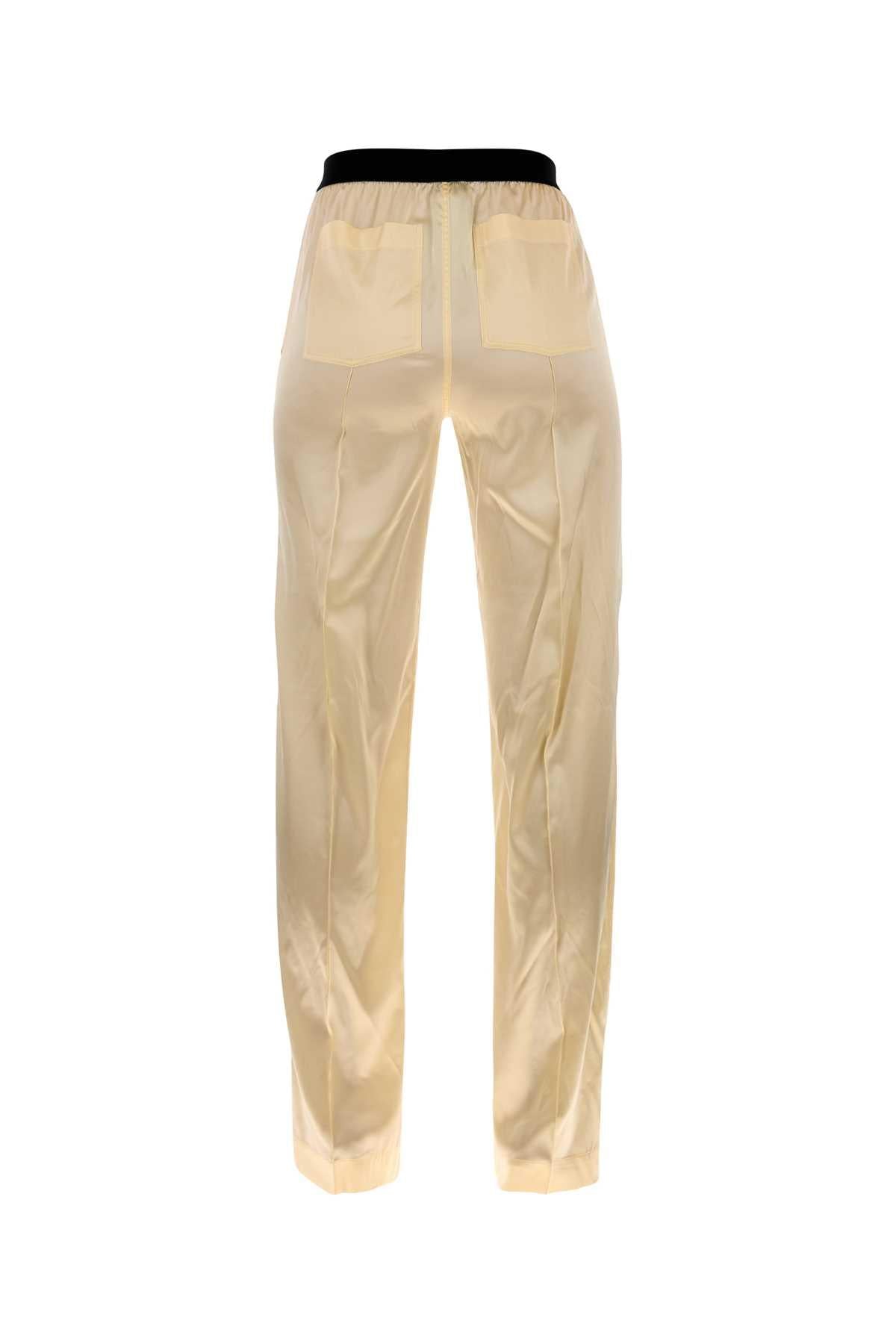 Tom Ford Women Pastel Yellow Satin Pyjamas Pant TOM FORD
