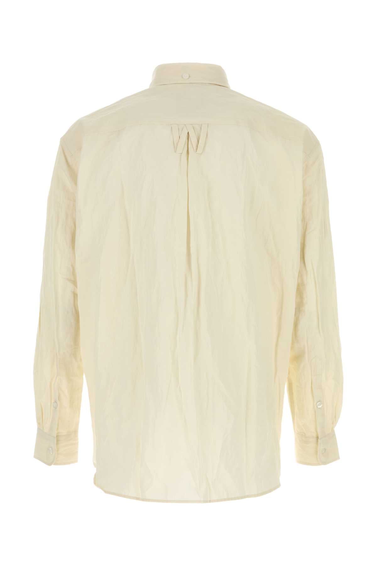 Willy Chavarria Men Cream Poplin Shirt WILLY CHAVARRIA
