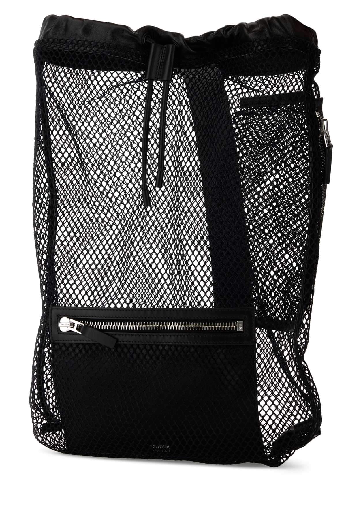 Tom Ford Men Black Mesh Backpack TOM FORD