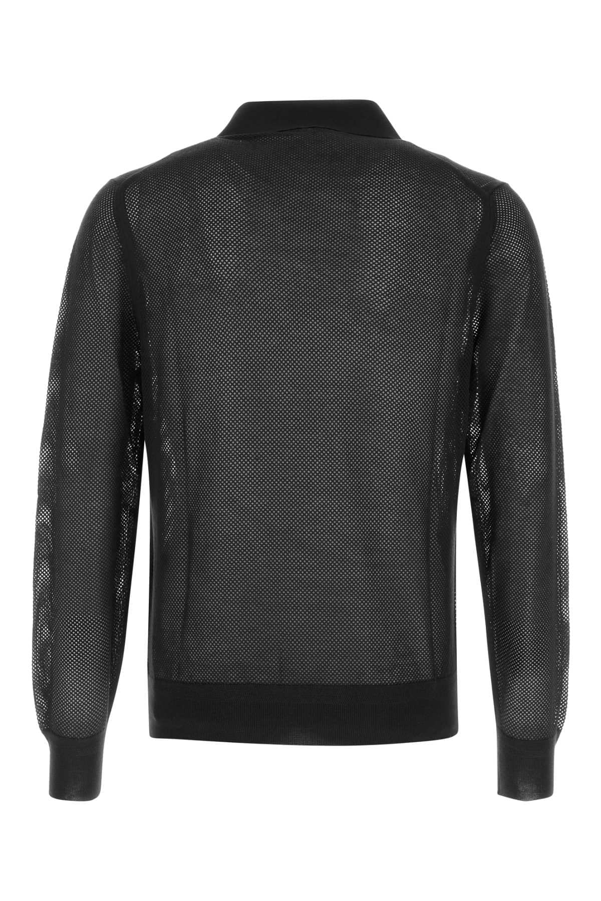 Tom Ford Men Black Mesh Polo Shirt TOM FORD