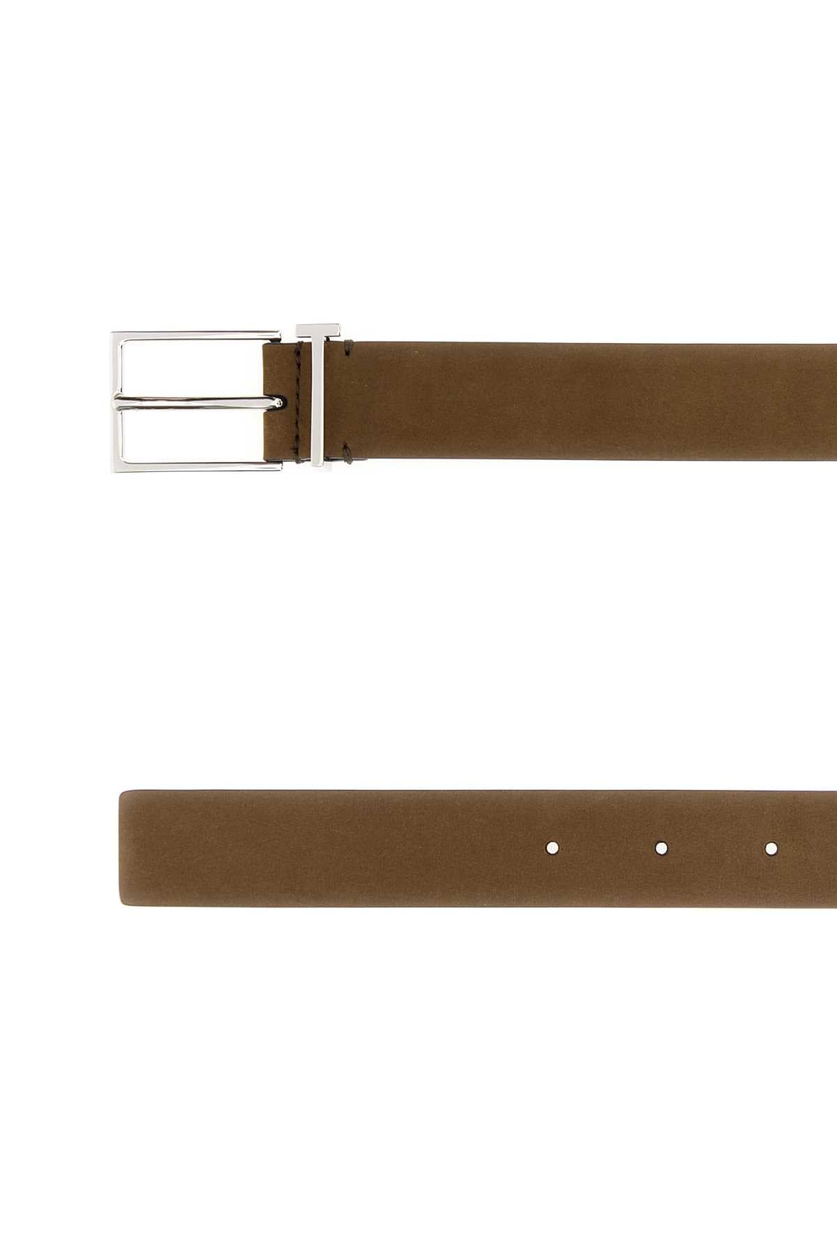 Tom Ford Men Brown Suede Belt TOM FORD