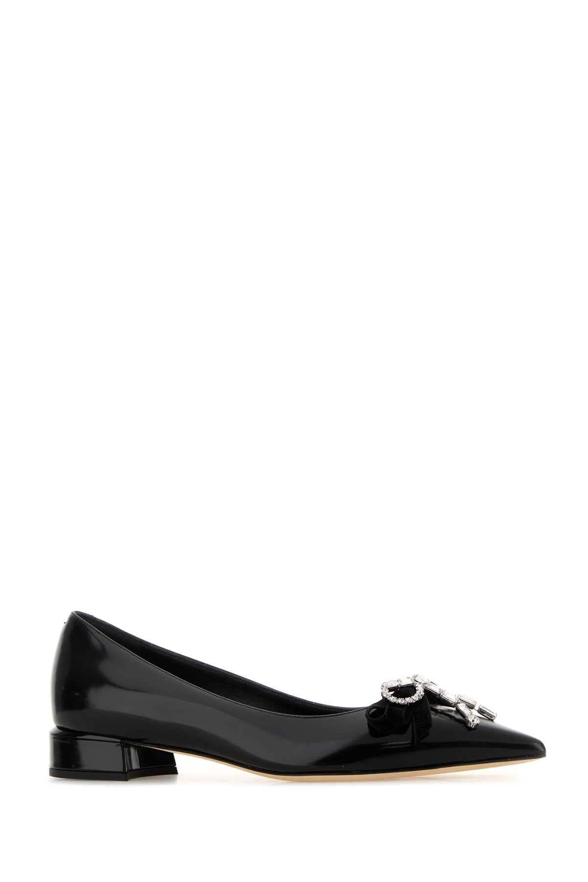 Jimmy Choo Women Black Leather Auria Ballerinas JIMMY CHOO