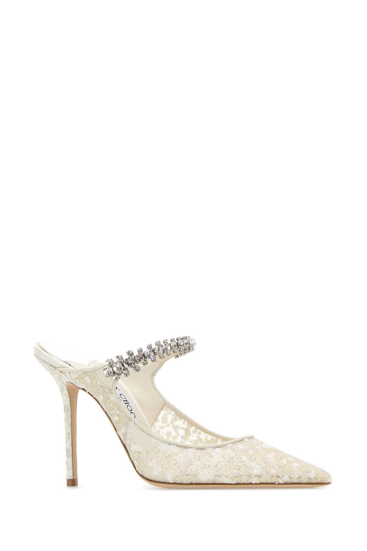 Jimmy Choo Women Embellished Mesh Bing 100 Mules JIMMY CHOO