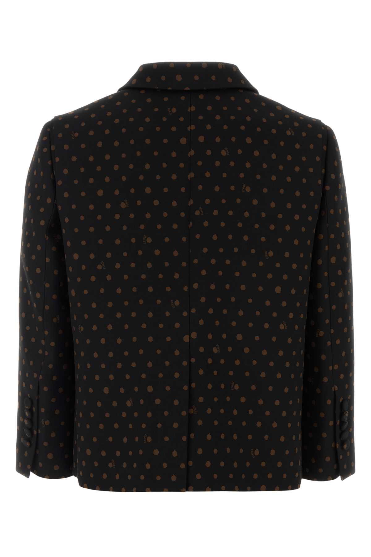 Fendi Women Printed Stretch Wool Blend Blazer FENDI