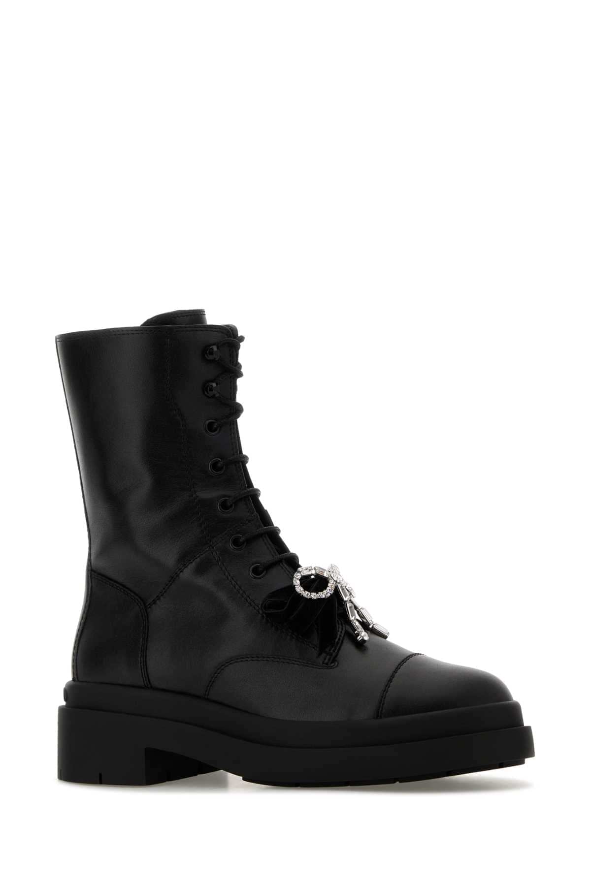 Jimmy Choo Women Black Leather Averi Boots JIMMY CHOO