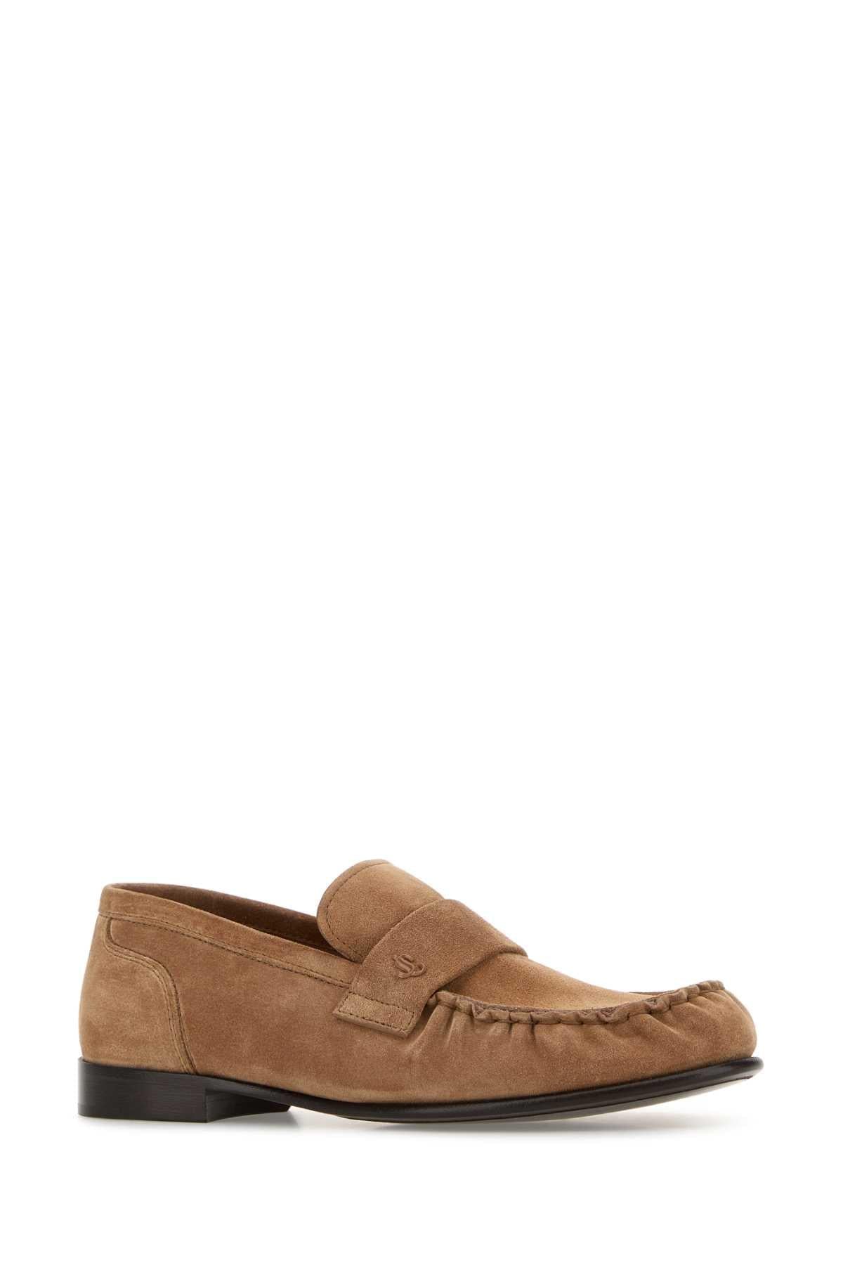 Jimmy Choo Women Camel Suede Ellis Loafers JIMMY CHOO