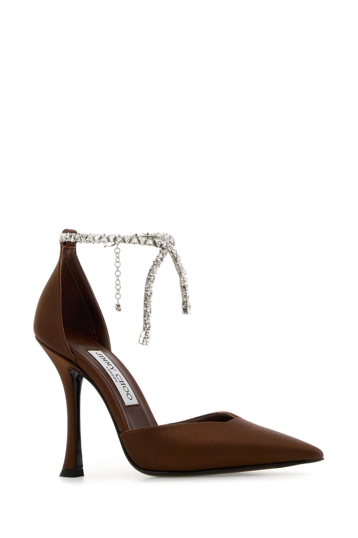 Jimmy Choo Women Brown Satin Stevie 100 Pumps JIMMY CHOO
