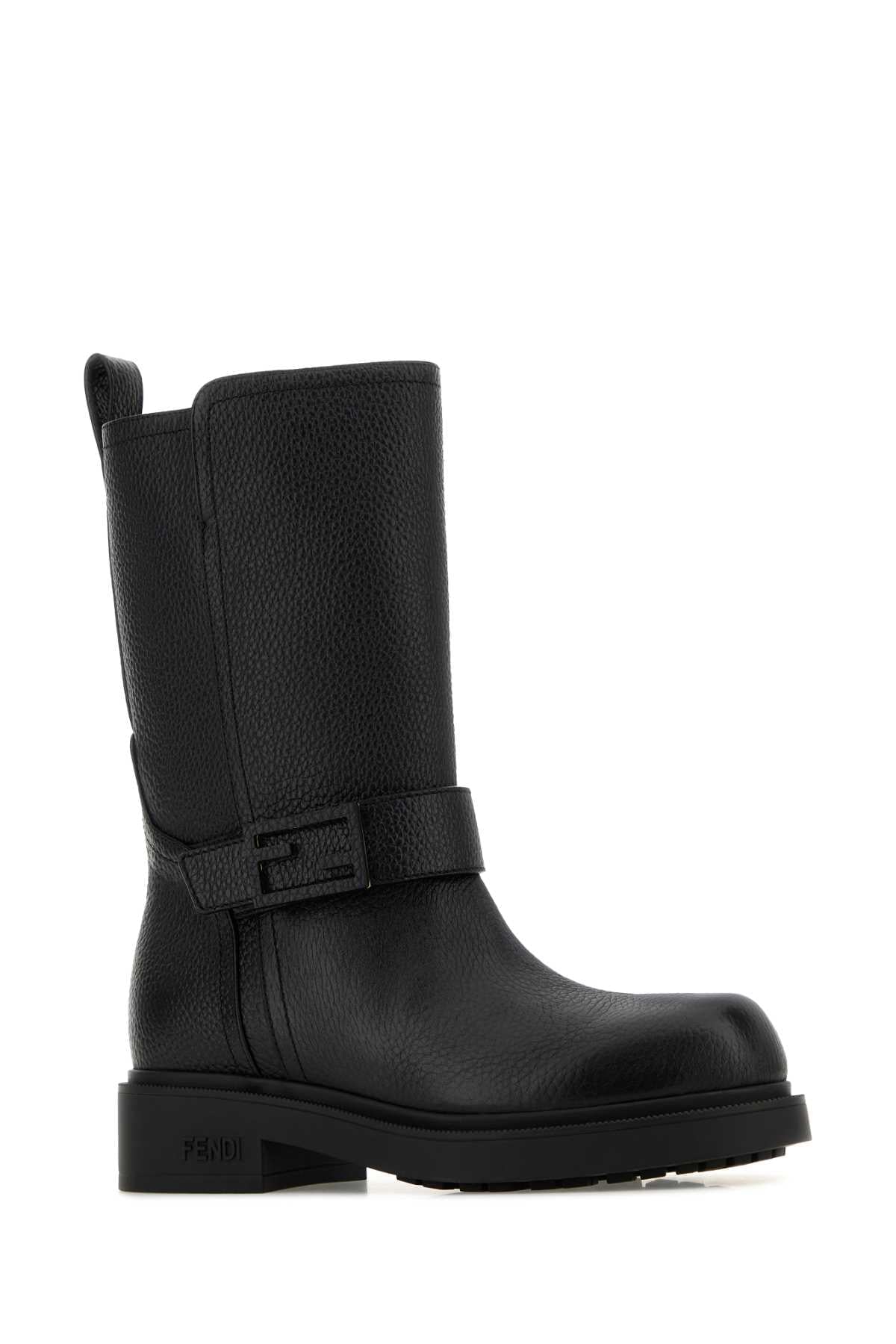 Fendi Women Black Leather Fendi Filo Boots