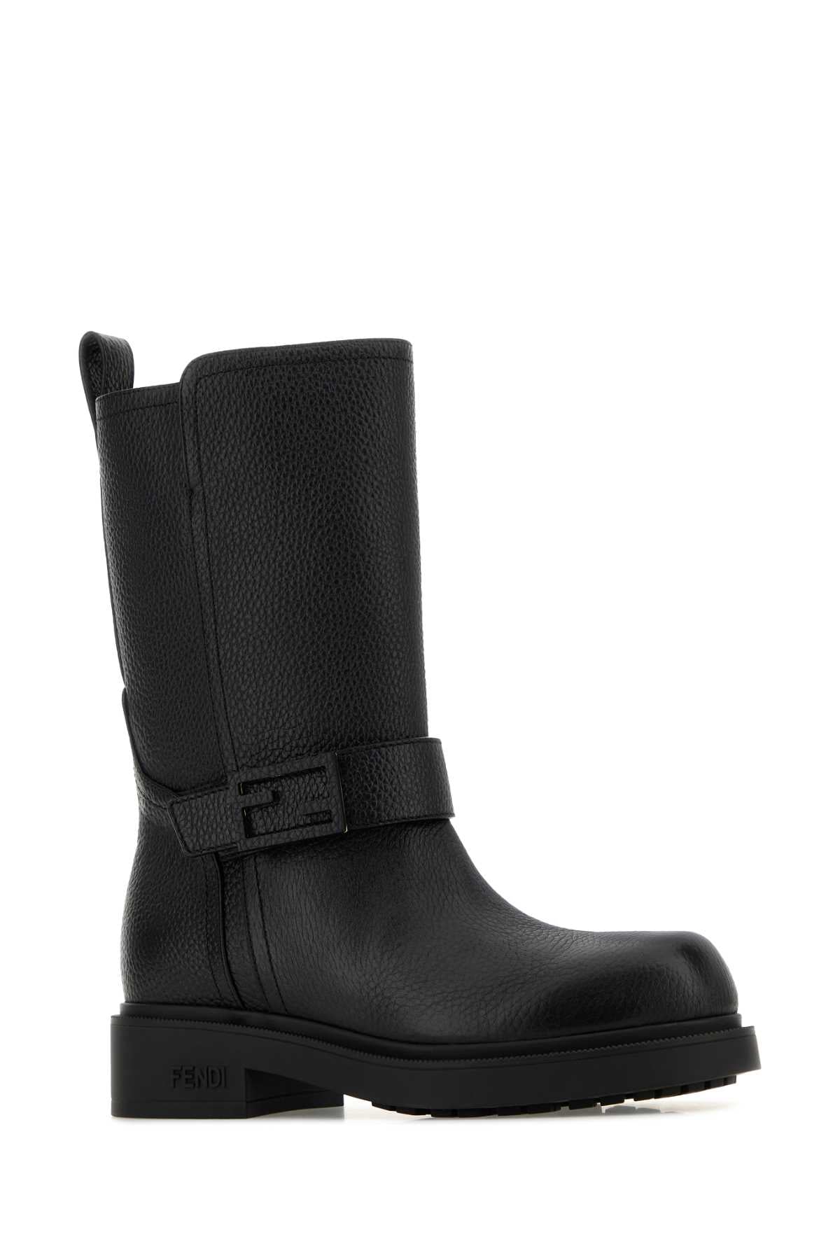 Fendi Women Black Leather Fendi Filo Boots