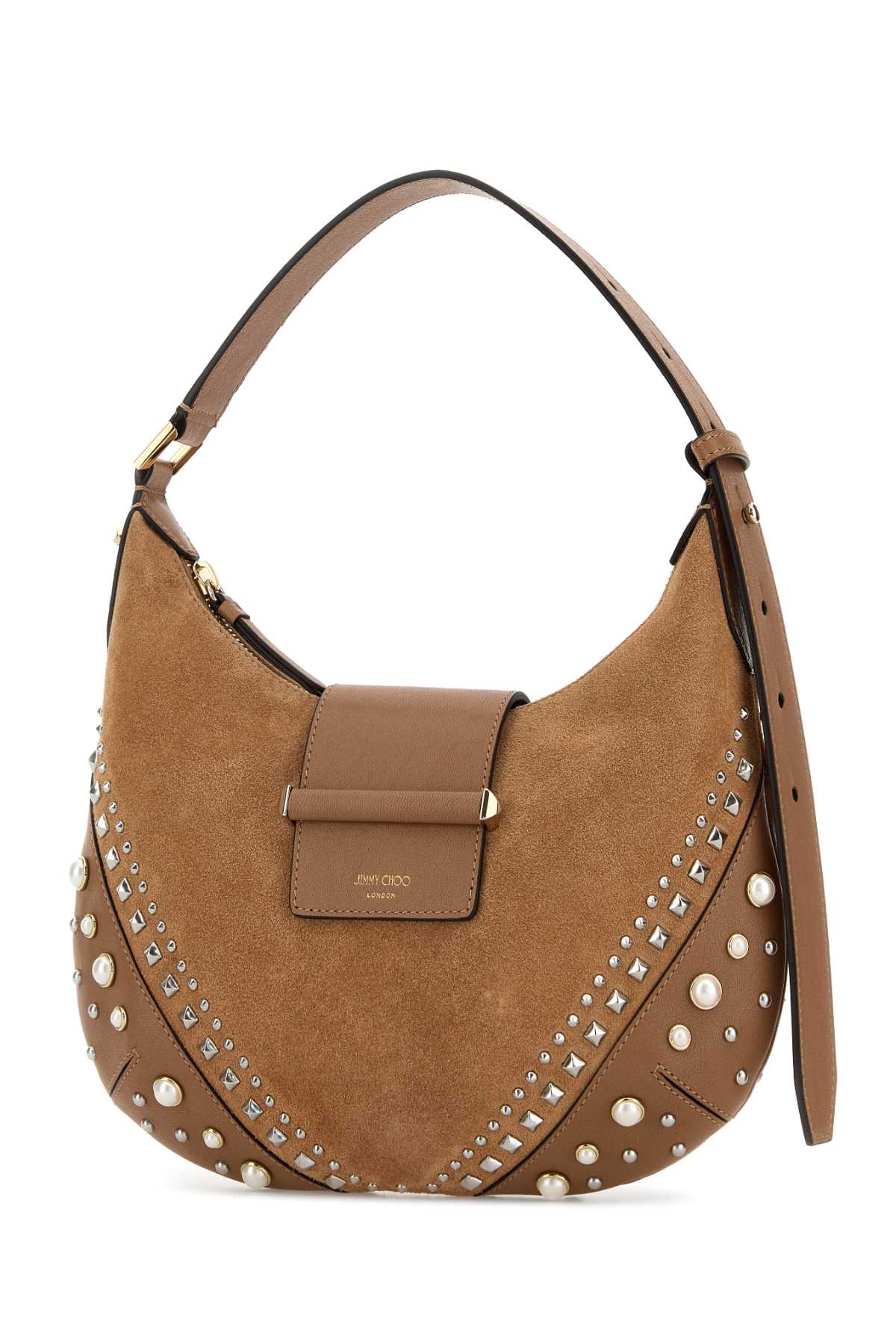 Jimmy Choo Women Biscuit Suede Bar Shoulder Bag