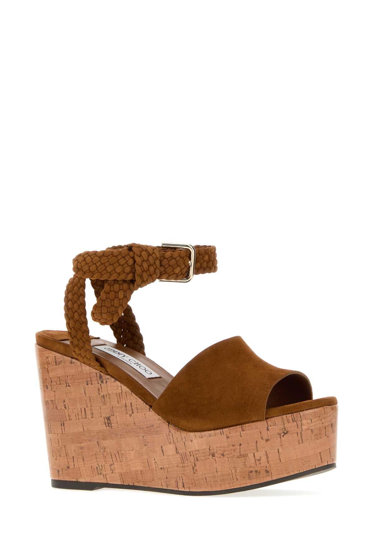 Jimmy Choo Women Caramel Suede Jori Wedge JIMMY CHOO