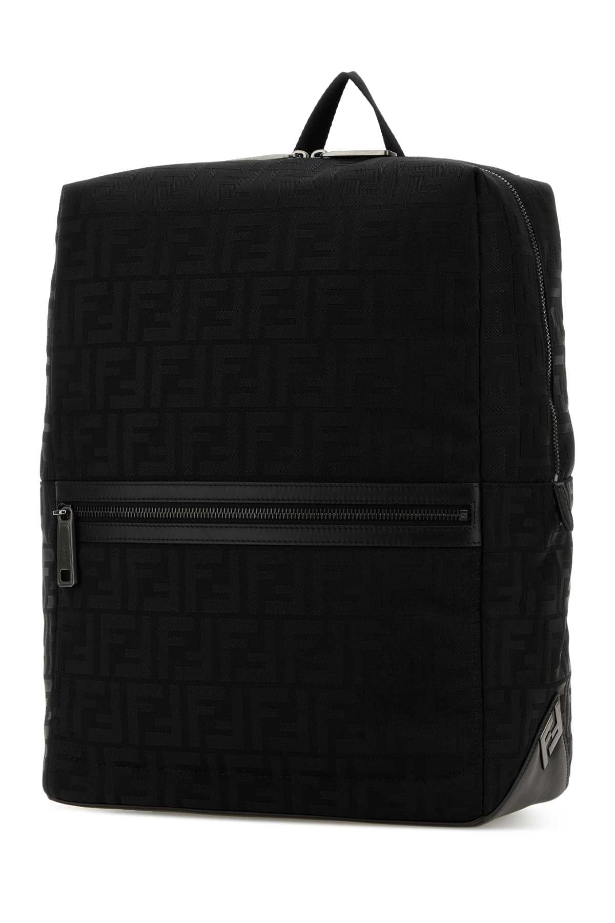 Fendi Men Black Canvas Fendi Lui Backpack FENDI