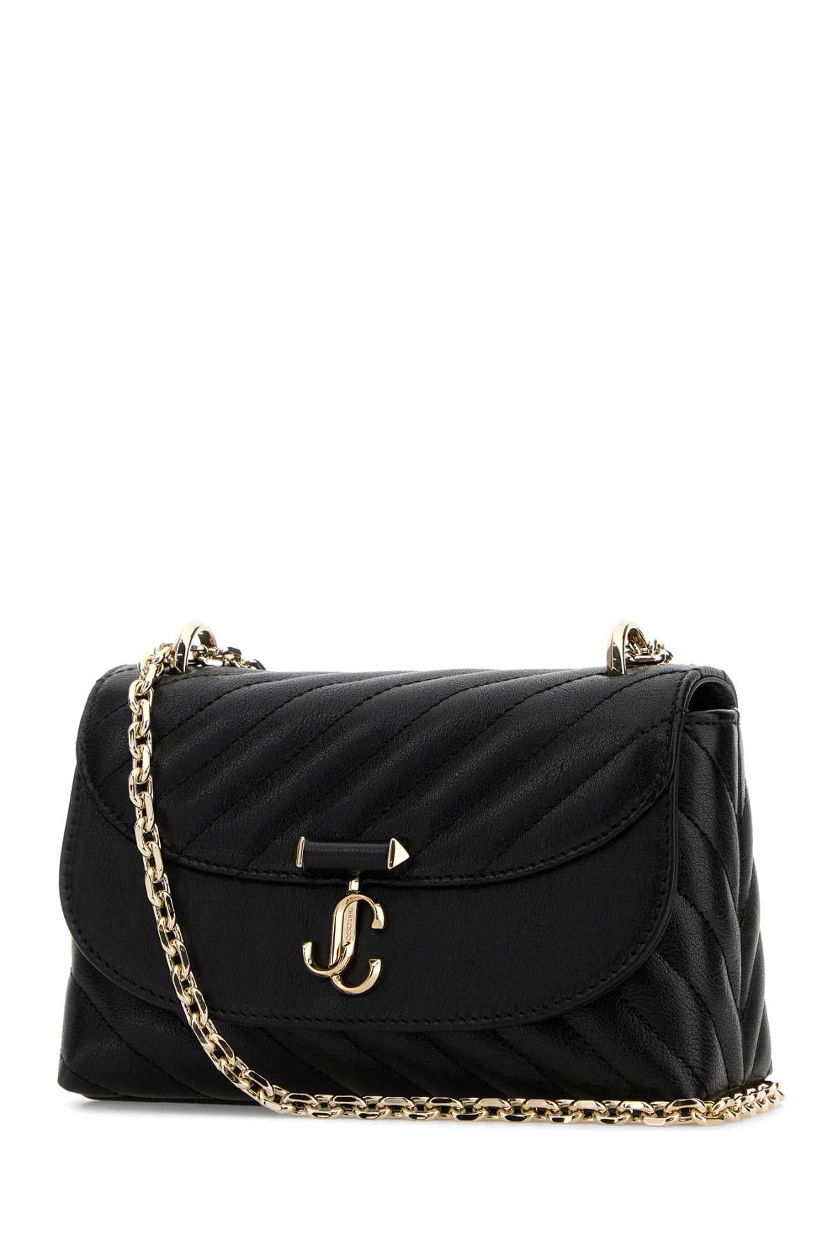 Jimmy Choo Women Black Leather Curve Shoulder Bag JIMMY CHOO
