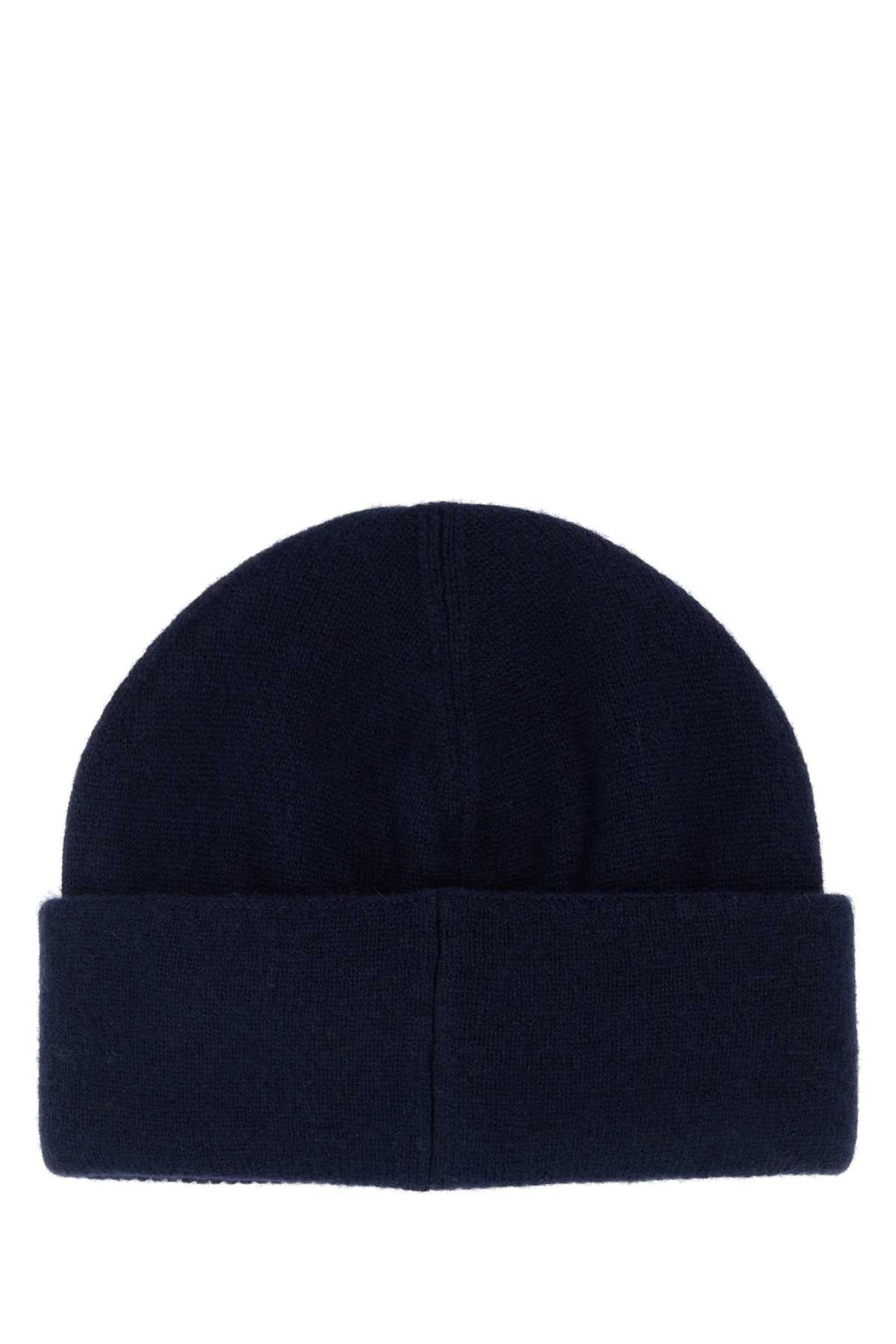 Fendi Men Midnight Blue Wool Blend Beanie Hat FENDI