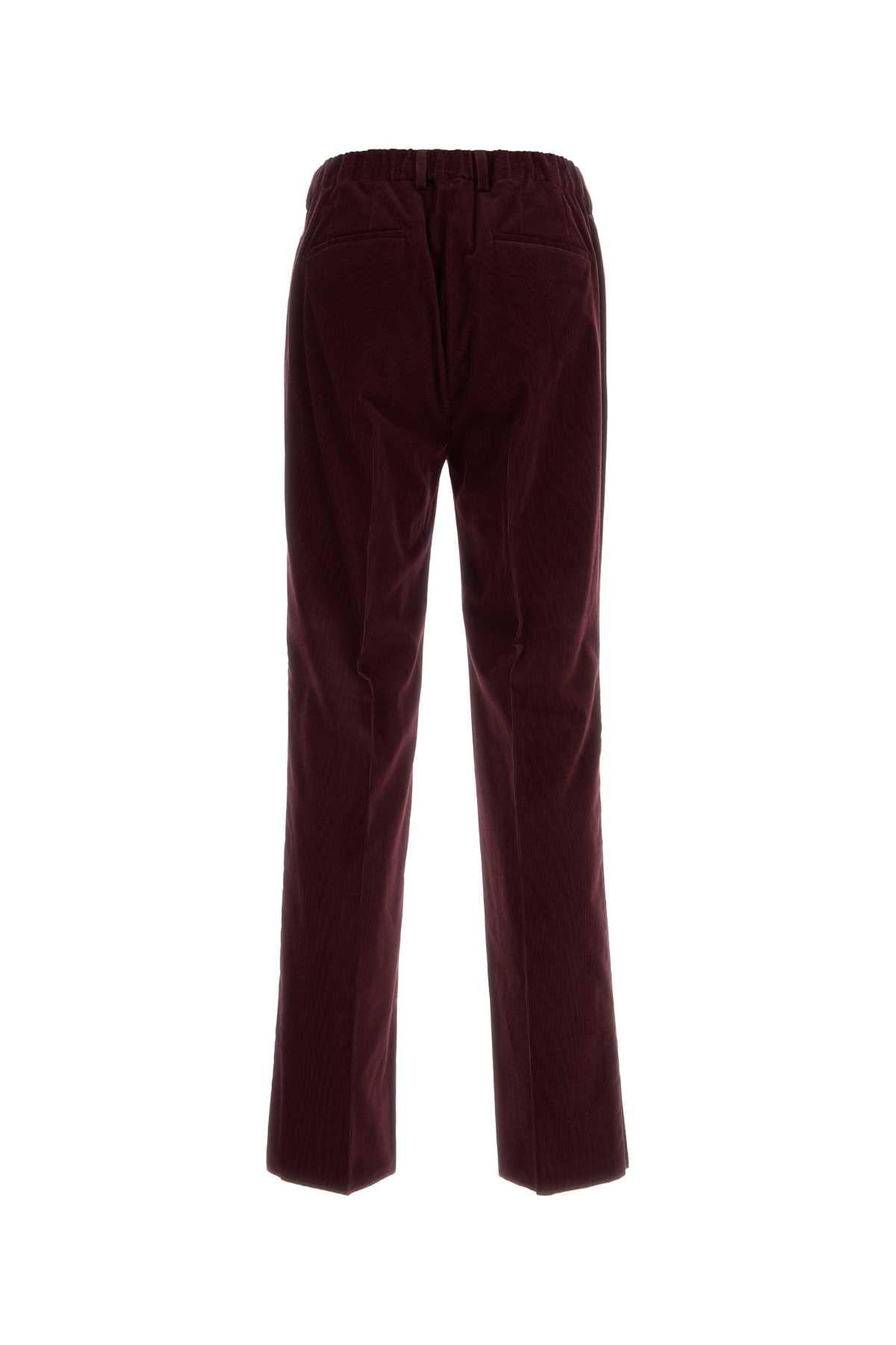 Fendi Men Burgundy Corduroy Pant FENDI