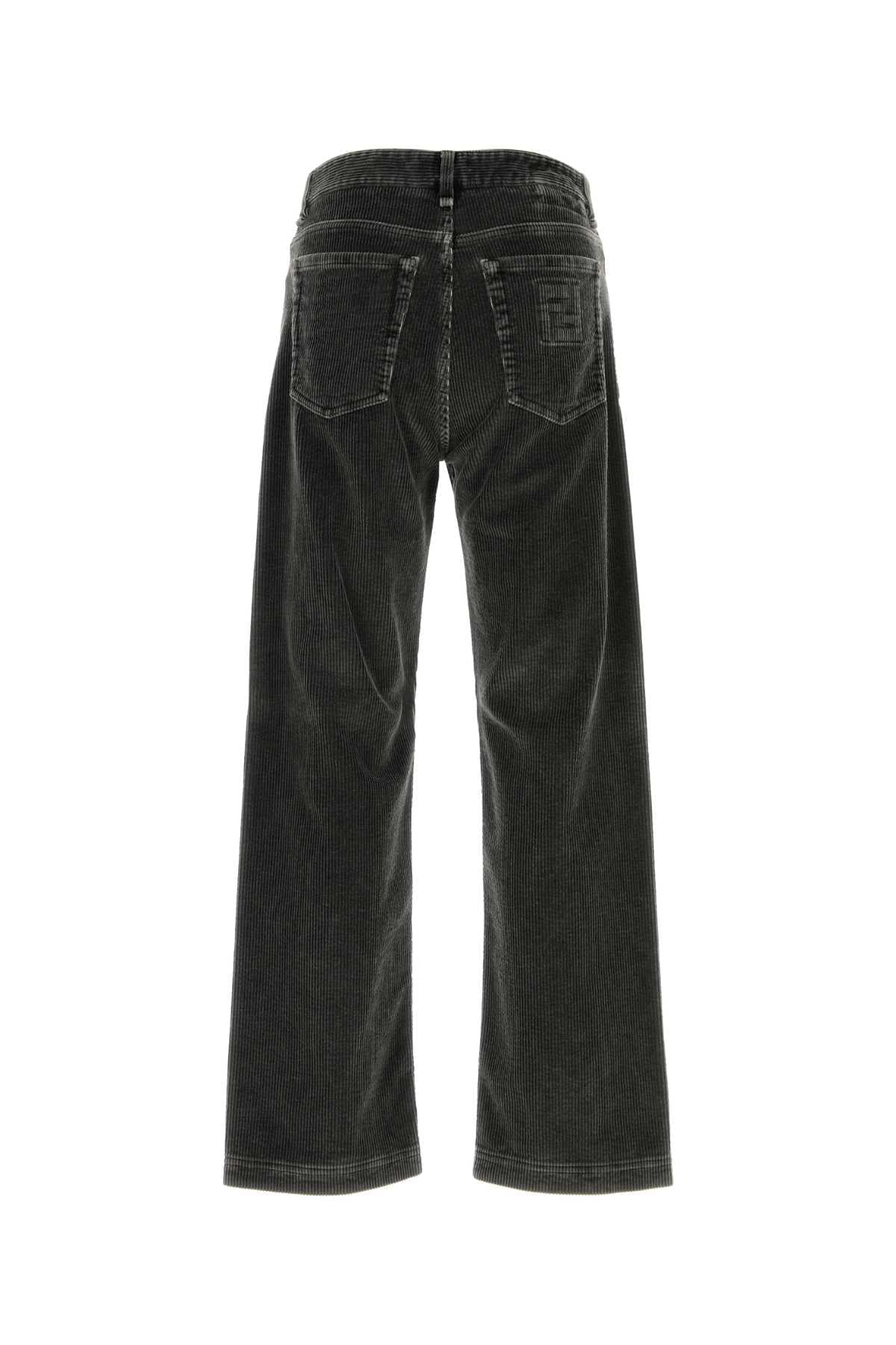 Fendi Men Charcoal Corduroy Pant FENDI