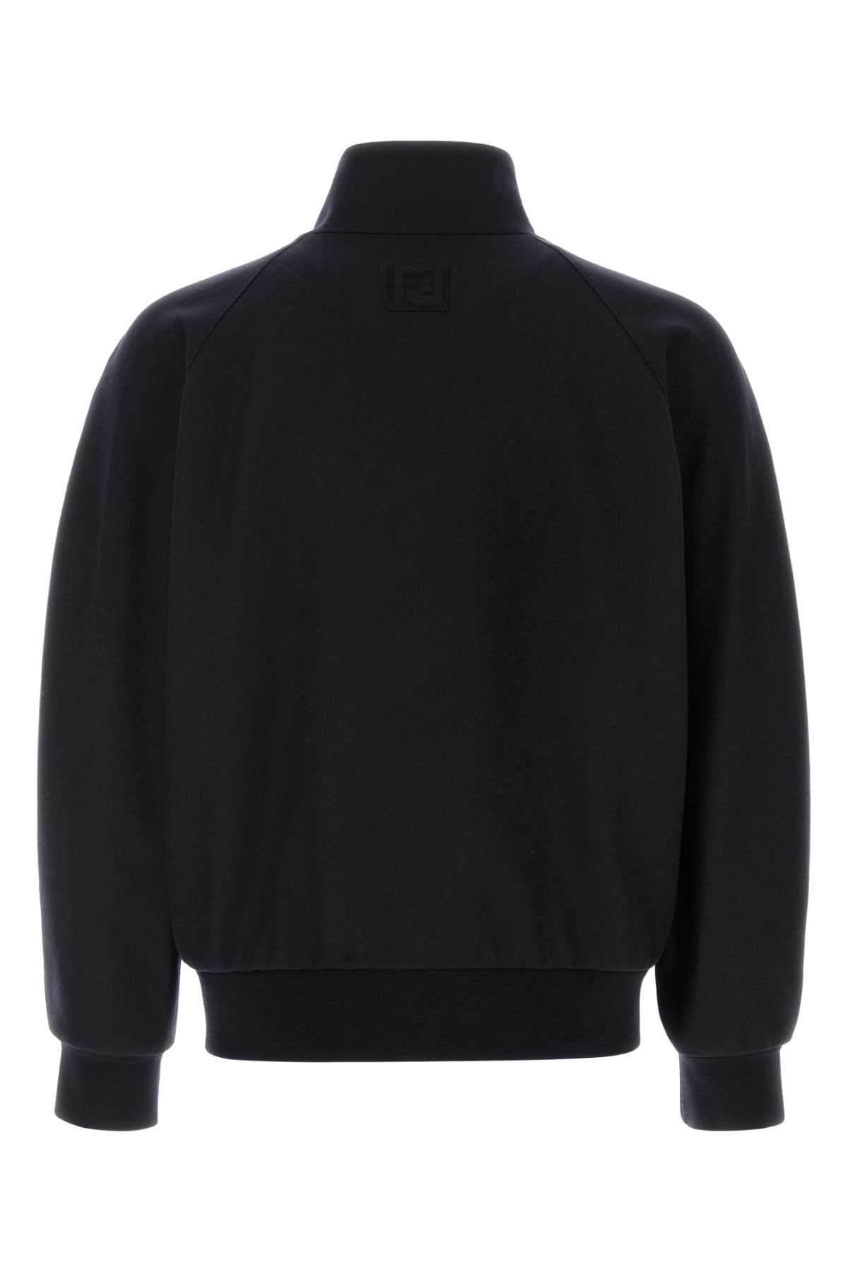Fendi Men Midnight Blue Stretch Cashmere Jacket FENDI