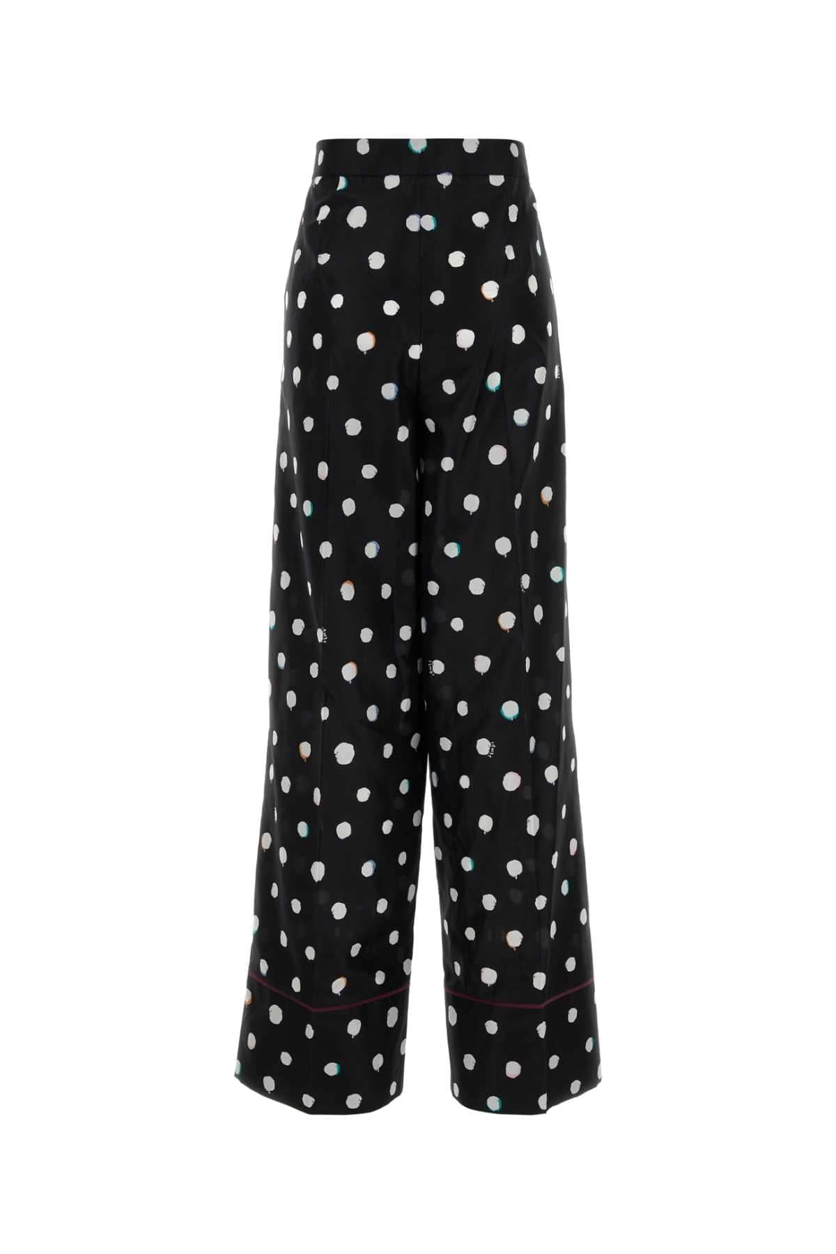 Fendi Women Printed Silk Wide-Leg Pant FENDI
