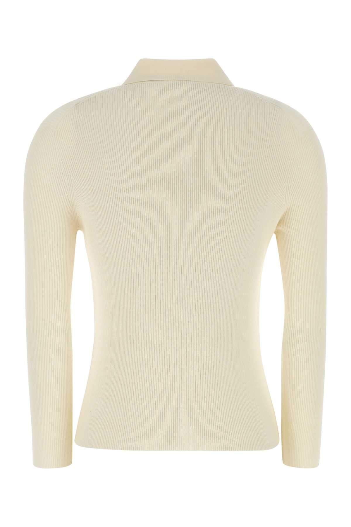 Fendi Women Cream Stretch Wool Blend Shirt FENDI